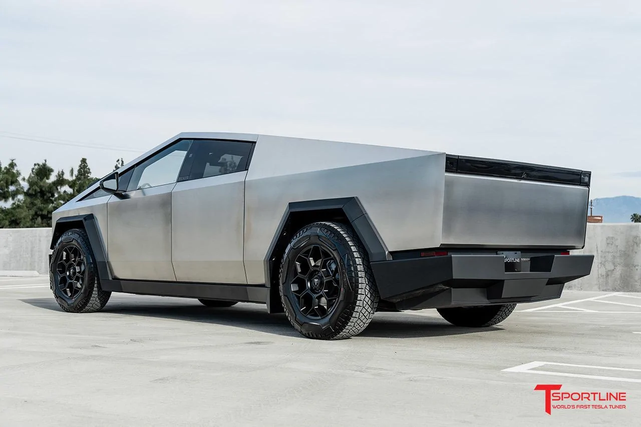 Tesla Cybertruck CT7 Fully Forged Cybertruck Wheels - 7 Spoke Lightweight Design with Dual Knurled Beads by T Sportline cig-cozy-gallery-11917r8L-foundation-series-cybertruck-aftermarket-wheels-20-ct7-satin-black-