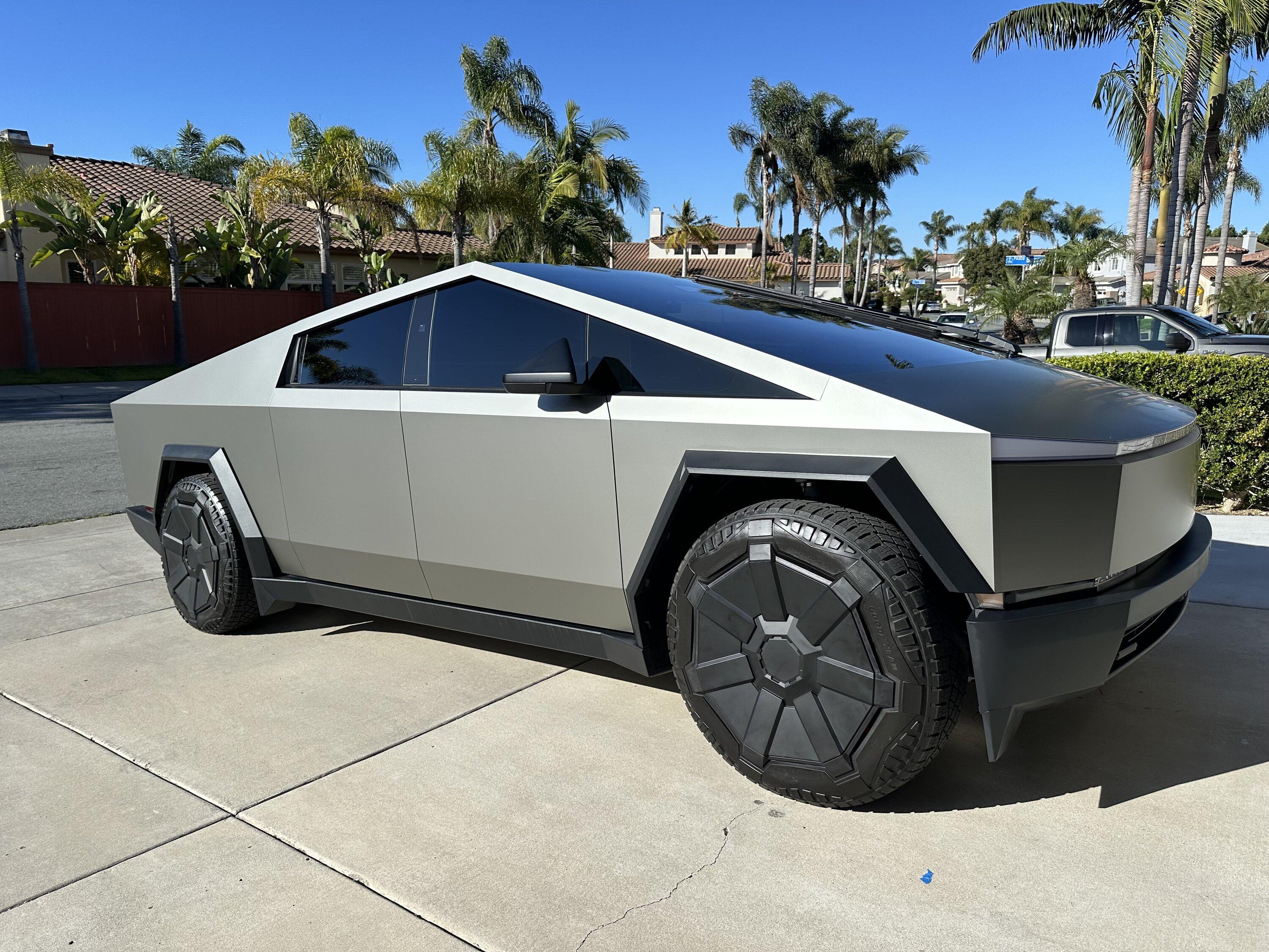 Tesla Cybertruck Pure PPF Satin Stainless Steel Wrap done by Tint World Miramar (San Diego) IMG_5561