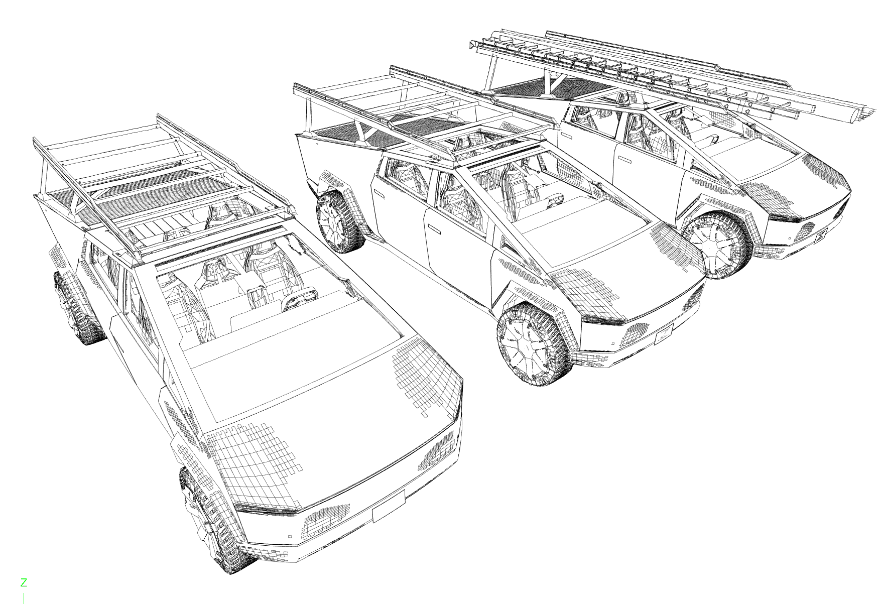 Tesla Cybertruck Cybertruck Ladder Racks? CT Racks Sketch 03