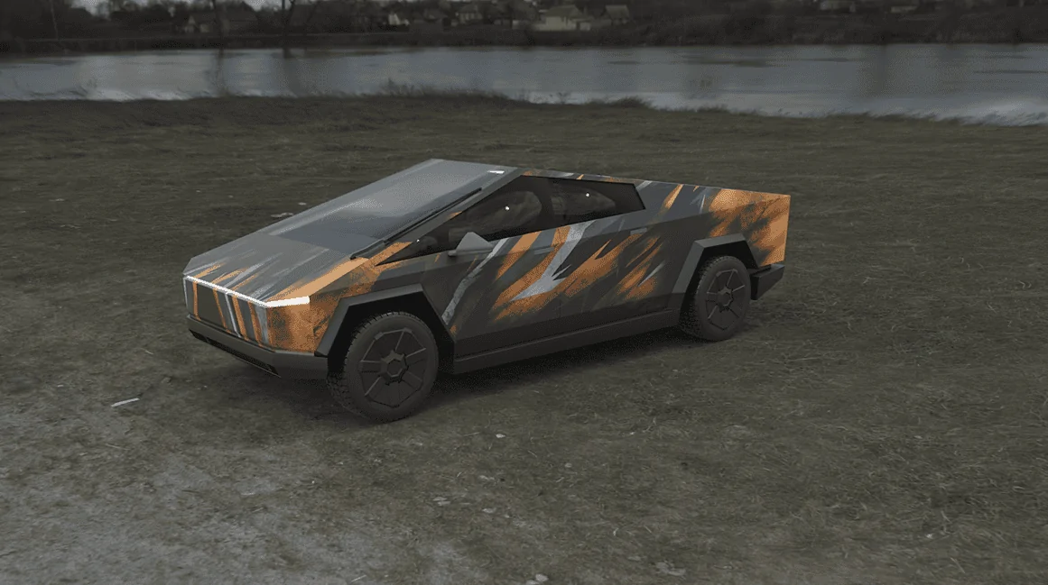 Tesla Cybertruck Installed 3D Changer Program. Any requests for renderings? Tiger Stripes