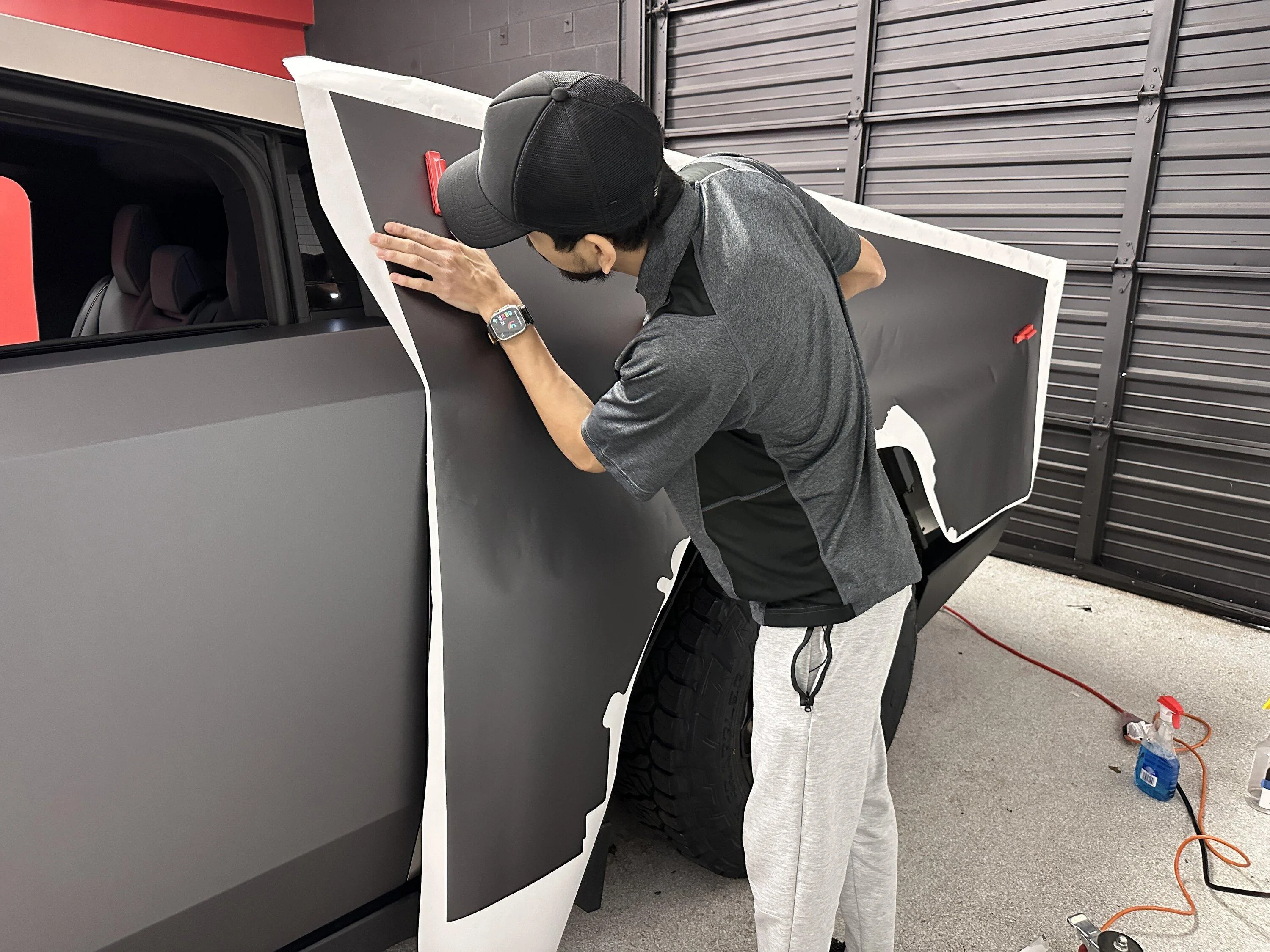 Tesla Cybertruck Matte Dark Gray (3M) - T Sportline DIY Wrap Kit IMG_5176 2
