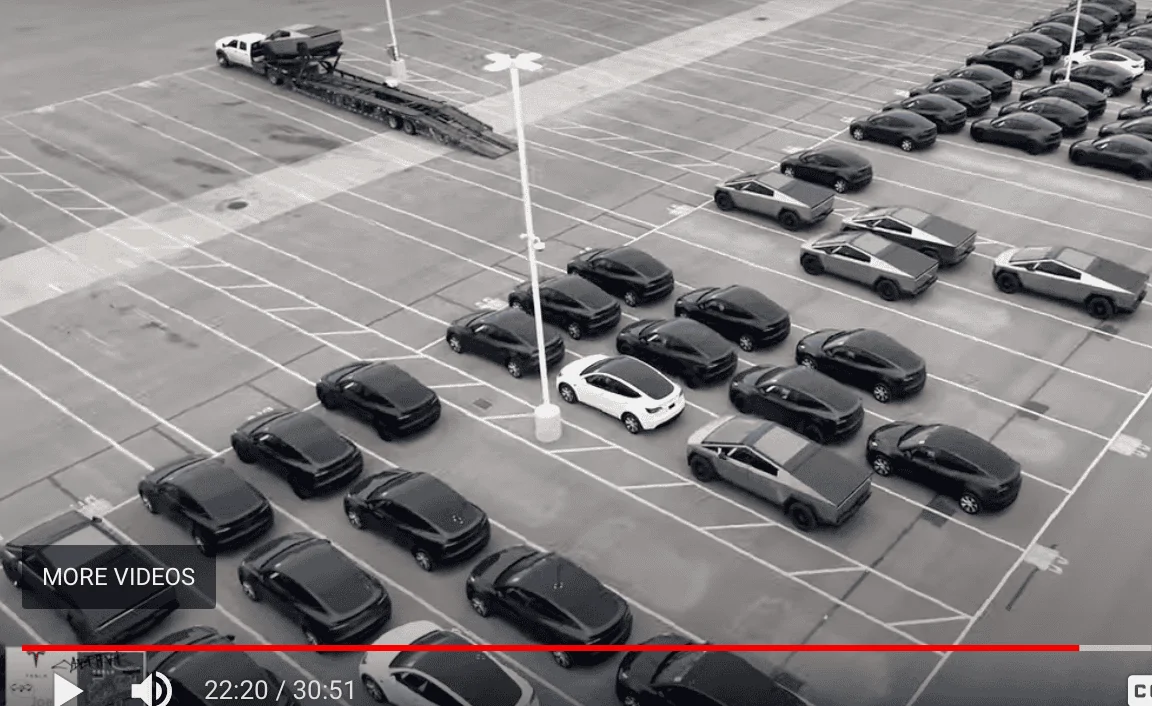 Tesla Cybertruck Gigafactory Texas Cybertruck outbound video February 9 w/Feb 12 update Screenshot 2024-02-09 at 5.30.45 PM