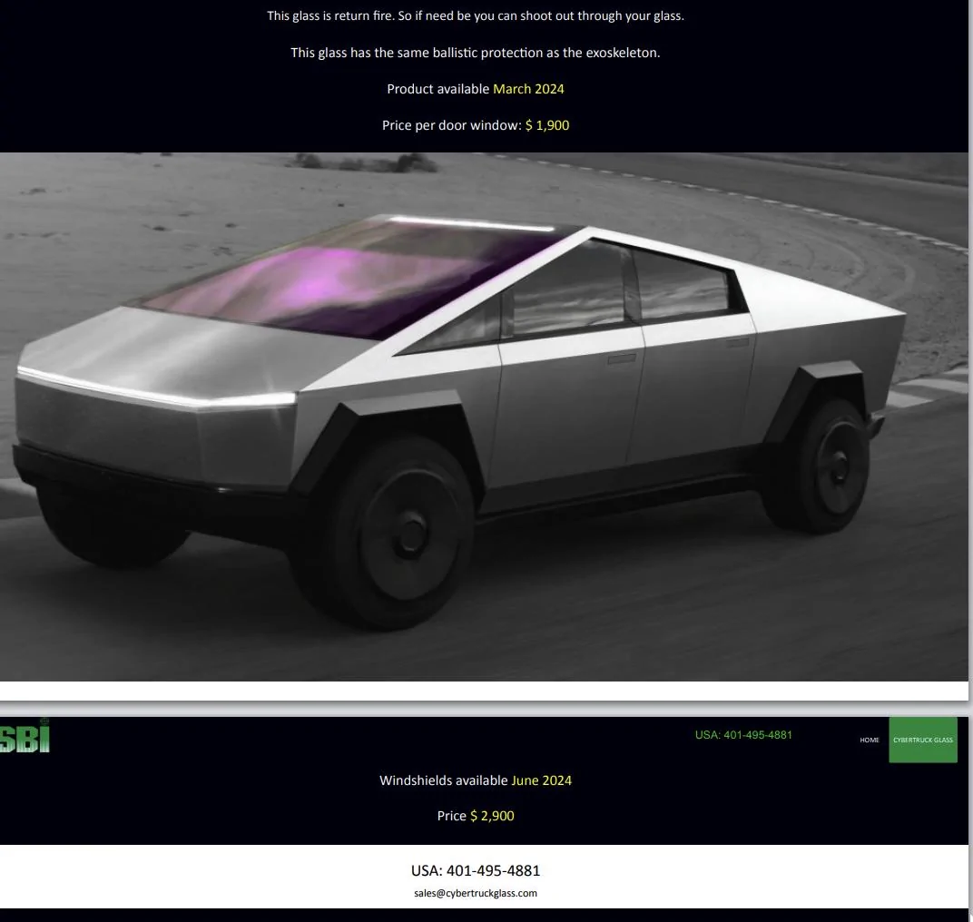 Tesla Cybertruck Bulletproof window option announcement on Thursday? glass pric