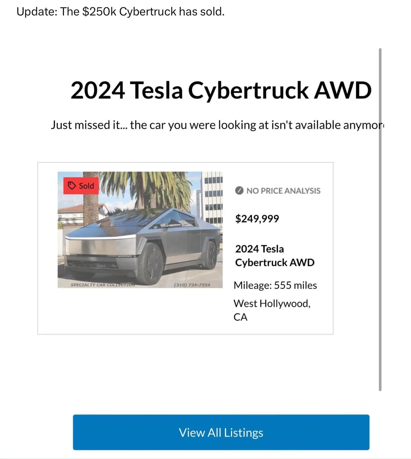 Tesla Cybertruck Cyberflip: The used $250K Cybertruck has sold IMG_5991
