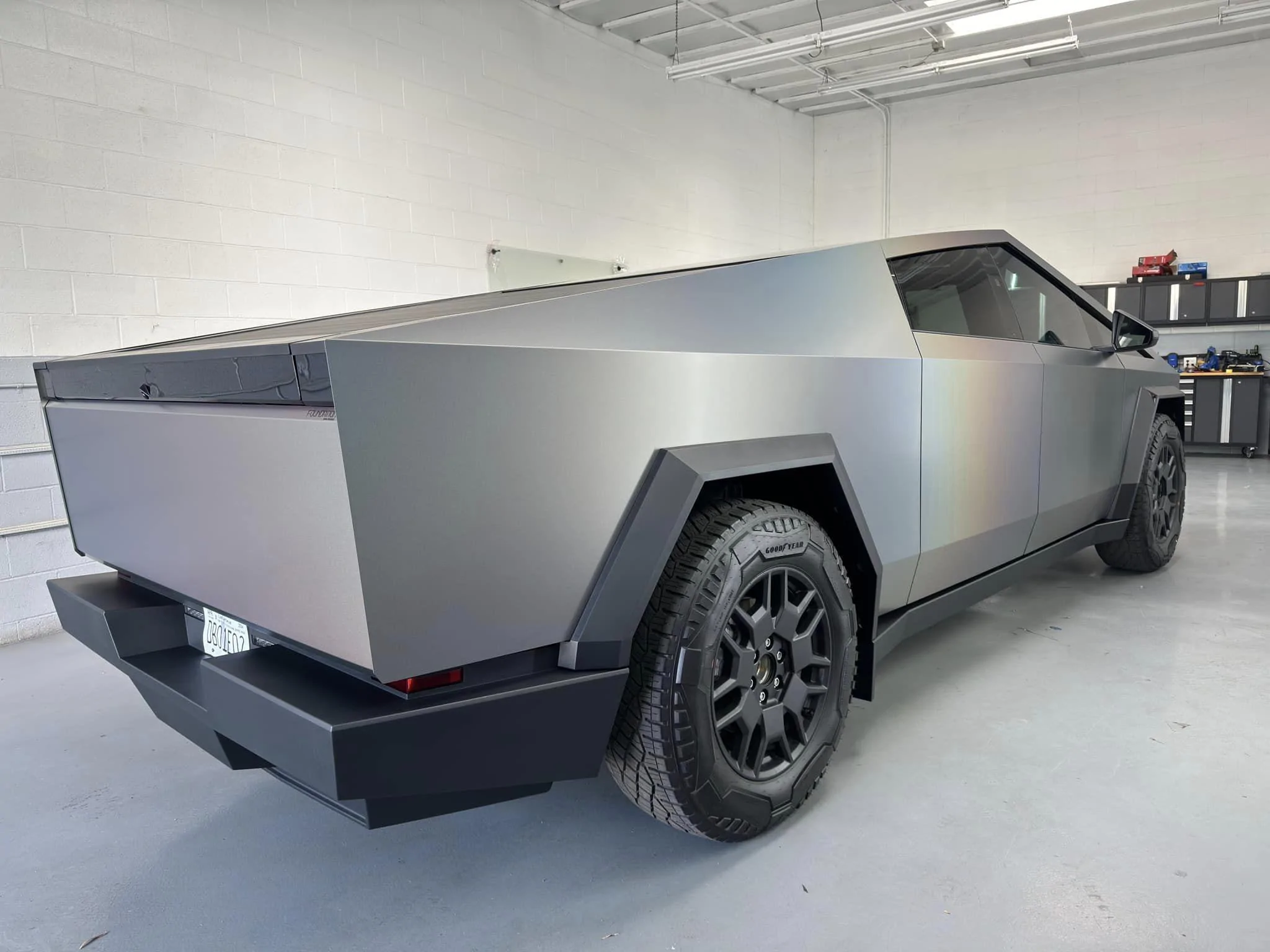 Tesla Cybertruck 3M 2080 Satin Flip Psychedelic Vinyl Wrap on Tesla Cybertruck Looks Amazing 3M 2080 Satin Flip Psychedelic Vinyl Wrap Cybertruck 5