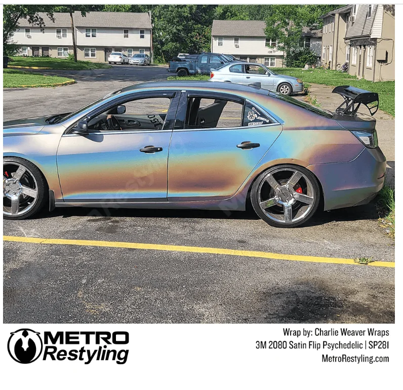 Tesla Cybertruck 3M 2080 Satin Flip Psychedelic Vinyl Wrap on Tesla Cybertruck Looks Amazing Screenshot 2024-02-13 at 8.46.02 PM