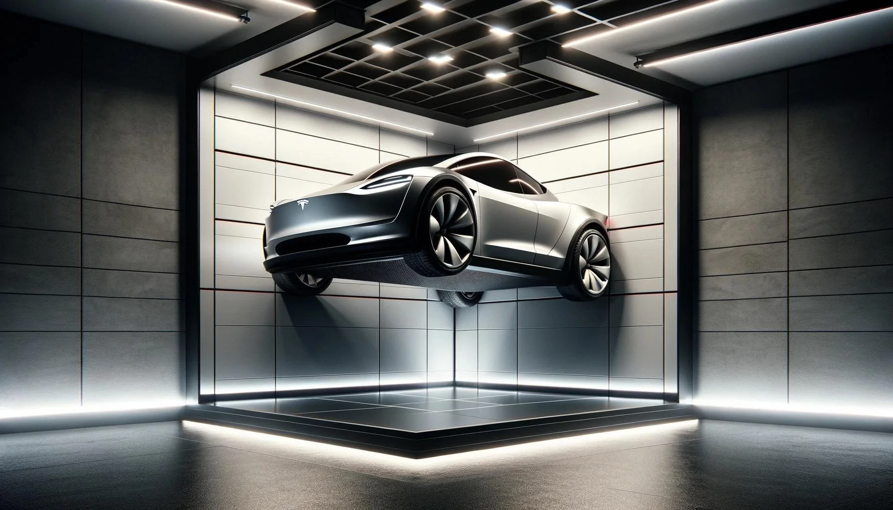 Tesla Cybertruck Cybertruck + Powershare = Qualified Battery Technology for Federal Investment Tax Credit? DALL·E 2024-02-14 12.15.48 - Imagine a Tesla Cybertruck mounted at a 90-degree angle on the 