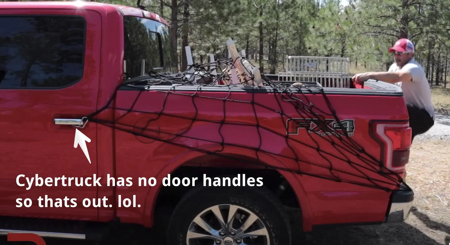 Tesla Cybertruck How to secure luggage in Cybertruck Bed ? Heavy Duty Bungee Cargo Net for my Truck Bed on Everyman Driver - YouTube 2024-02-14 13-06-26