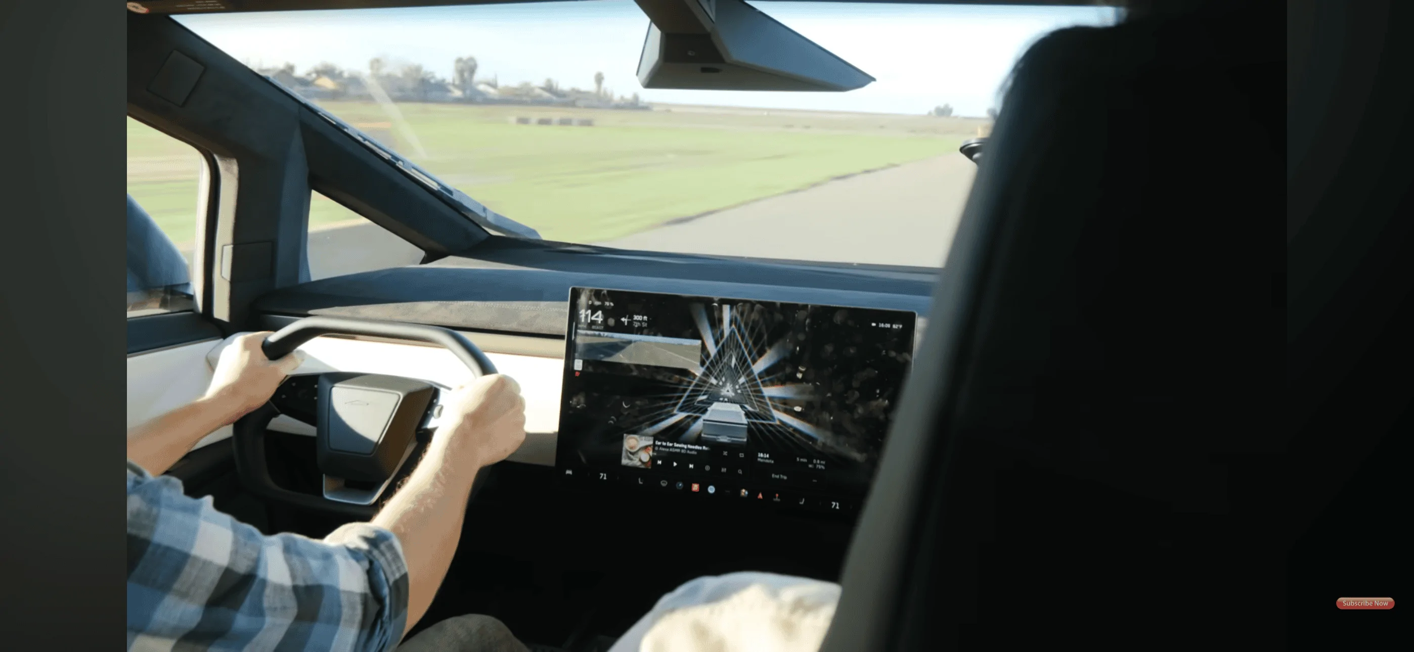 Tesla Cybertruck Cybertruck vs. 911 Turbo S drag race (Throttle House) [Update: Cybertruck was software limited 112mph top speed] IMG_2529