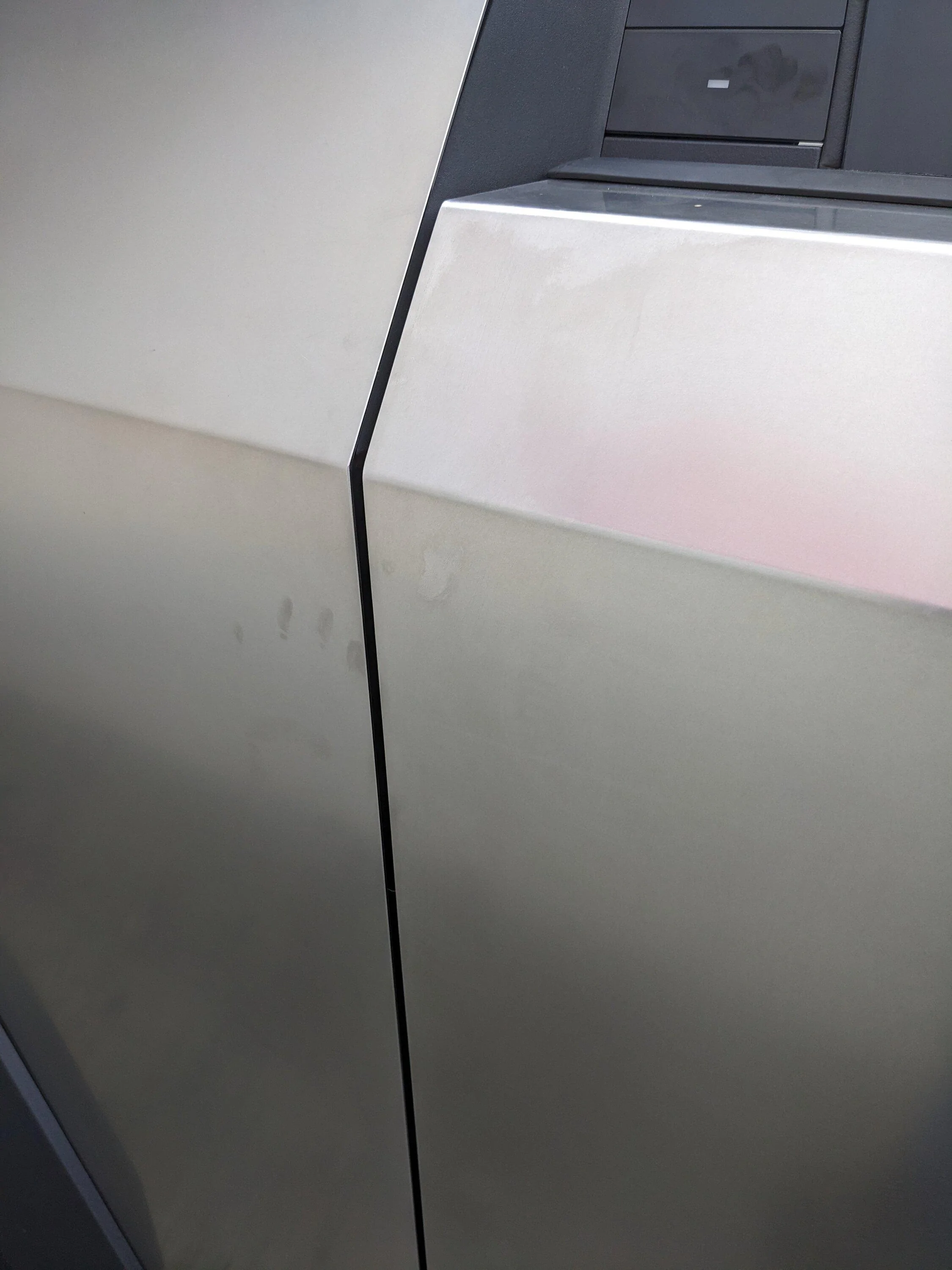 Tesla Cybertruck PSA on maintaining the stainless steel PXL_20240216_185954756