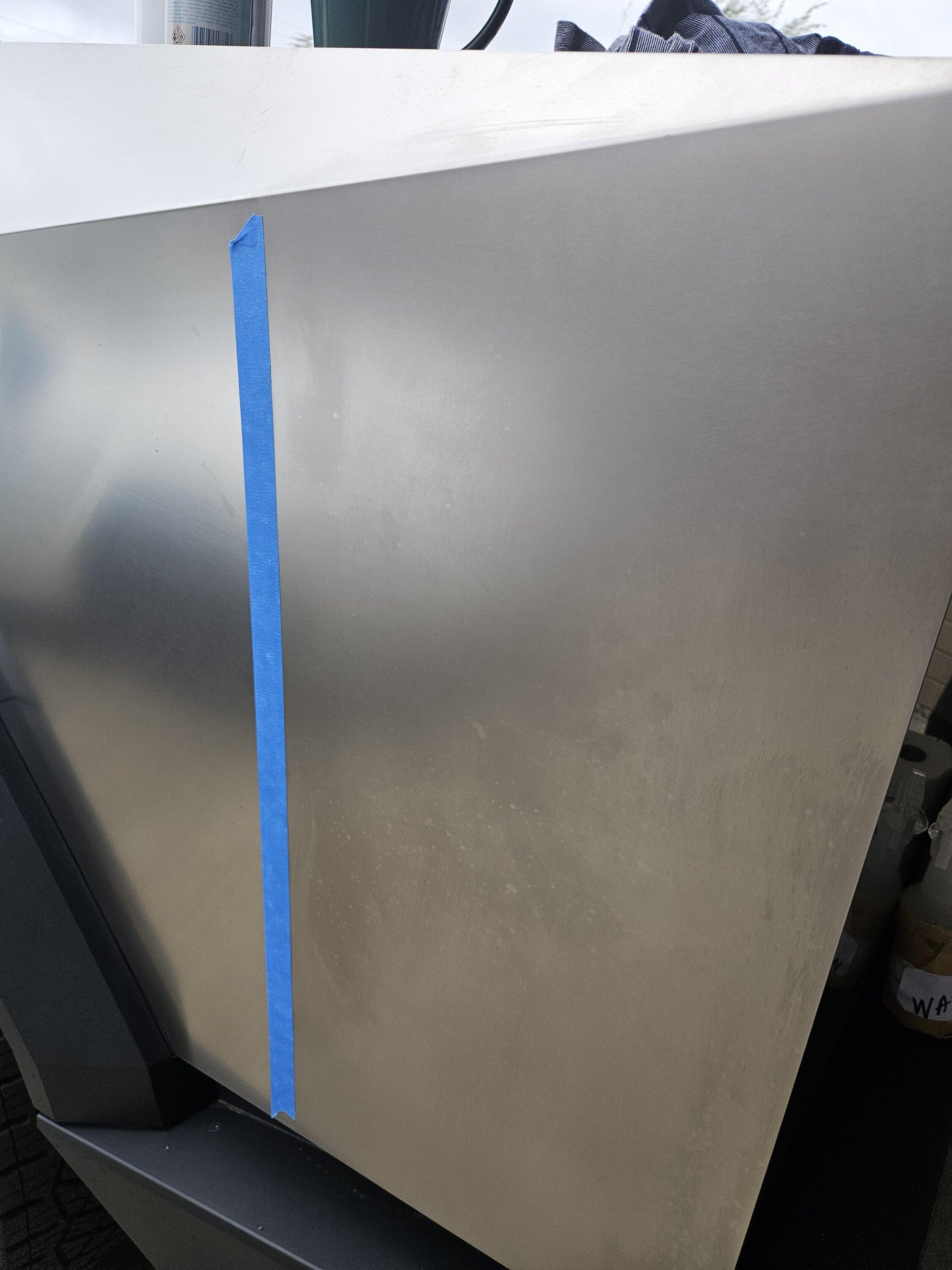 Tesla Cybertruck Initial cleaning test results - Shiela Shine and Magic Eraser 20240217_081127