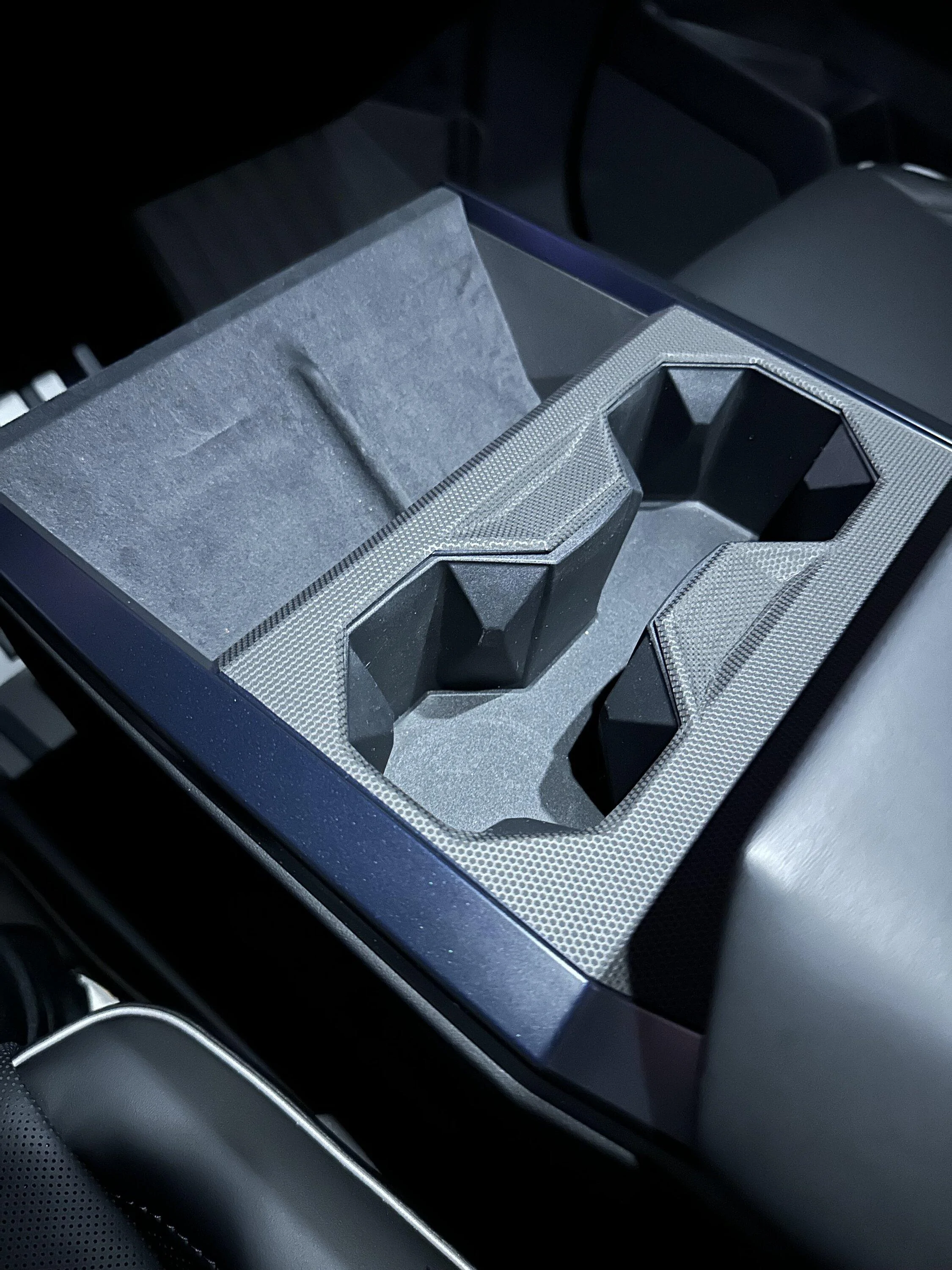 Tesla Cybertruck TESBROS center console wrap - Matrix Black IMG_5824