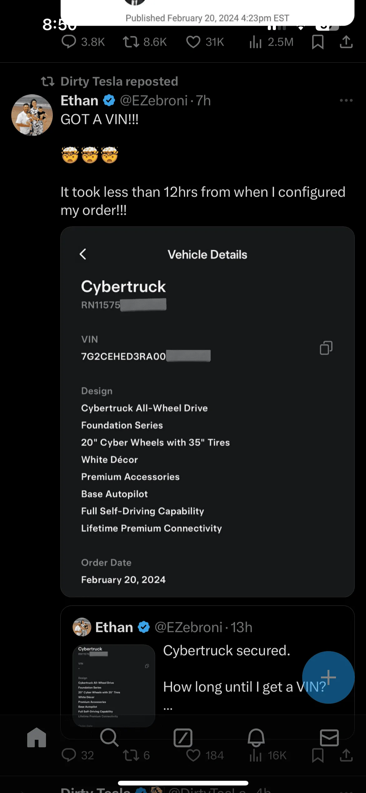 Tesla Cybertruck Accelerate your Cybertruck delivery with 30,000 Referral Credits IMG_5538