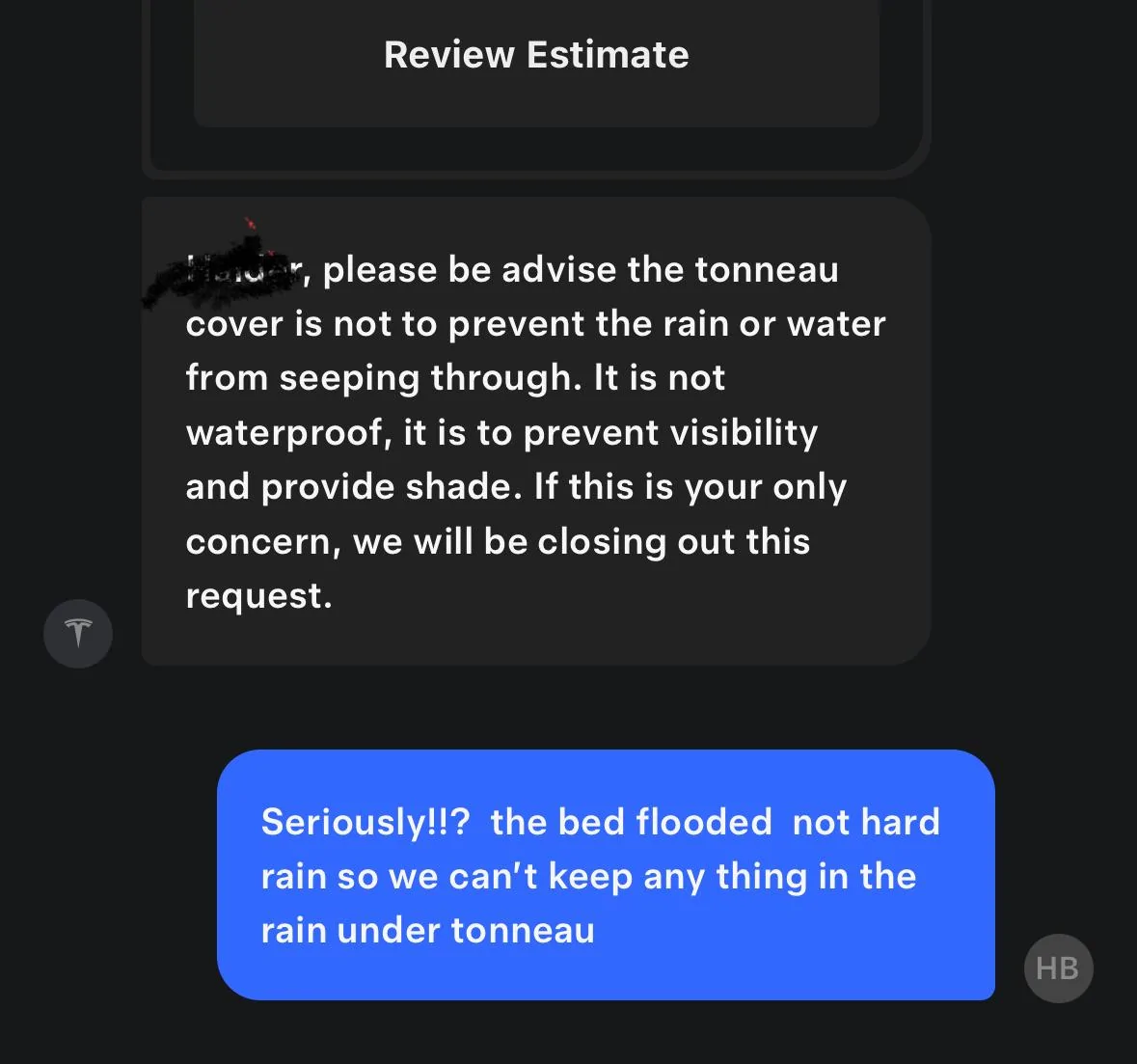 Tesla Cybertruck Confirmed tonneau cover isn't water proof IMG_6896