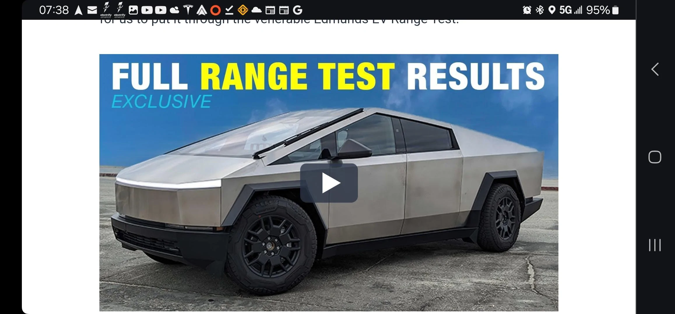 Tesla Cybertruck Edmunds: Cybertruck range test achieves 334 miles! Exceeding estimated range 👍 Screenshot_20240223_073823_Chrom