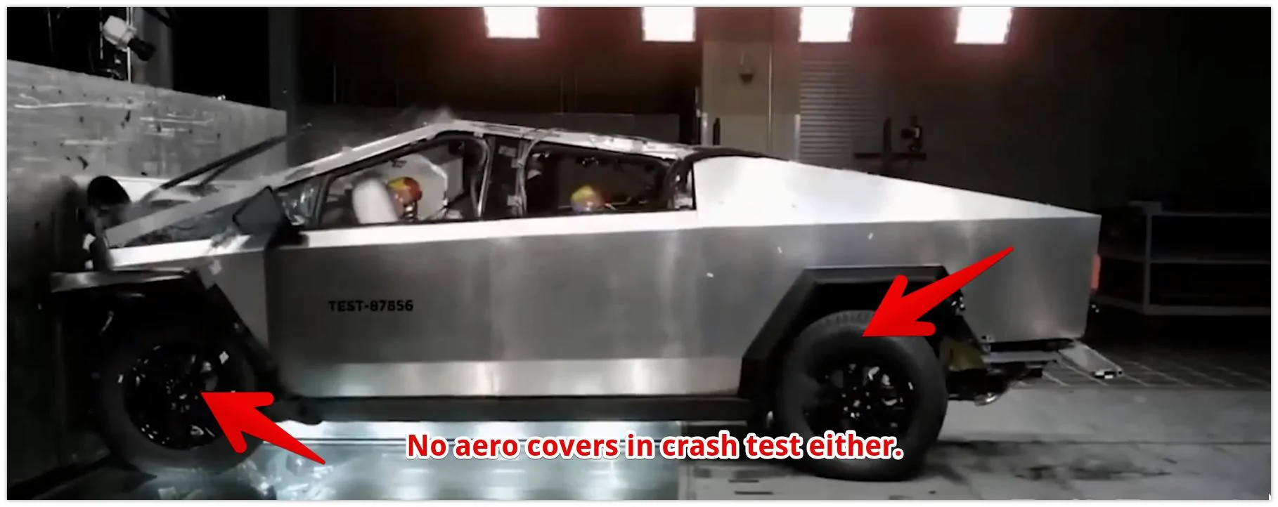 Tesla Cybertruck About that aero cover / tire damage... "Take them off!" World’s first Tesla Cybertruck crash as Elon Musk’s ‘indestructible’ all-electric vehicle lea