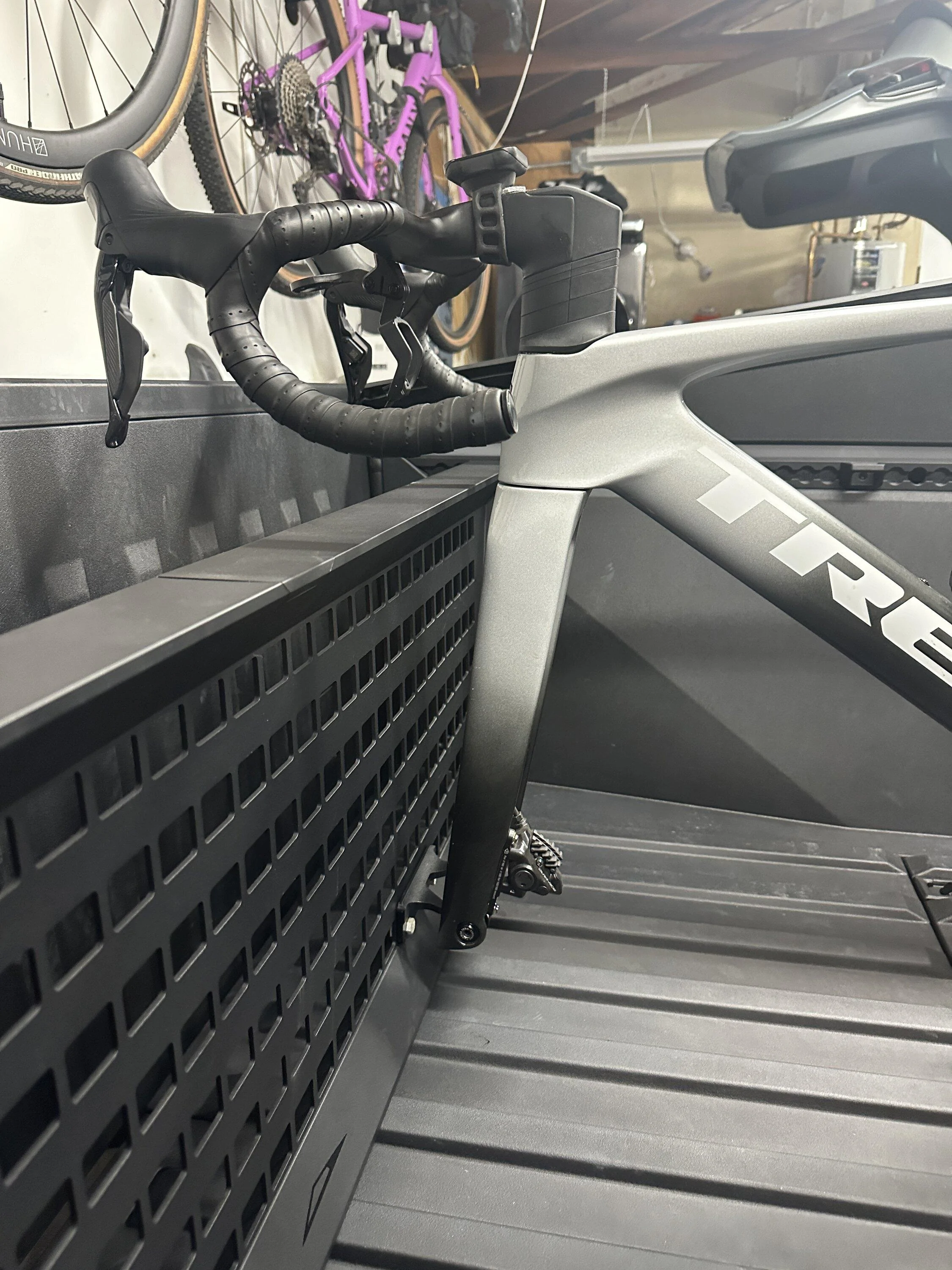 Tesla Cybertruck Bike Mount (2 Fork Mounts) installed on Vault Cargo Divider! IMG_0806