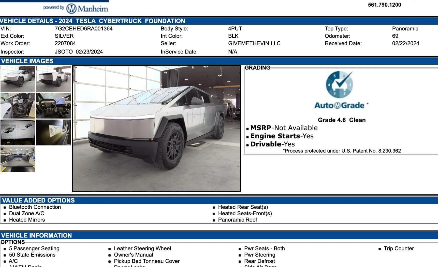 Tesla Cybertruck First Cybertruck at Manhiem wholesale auction IMG_5278