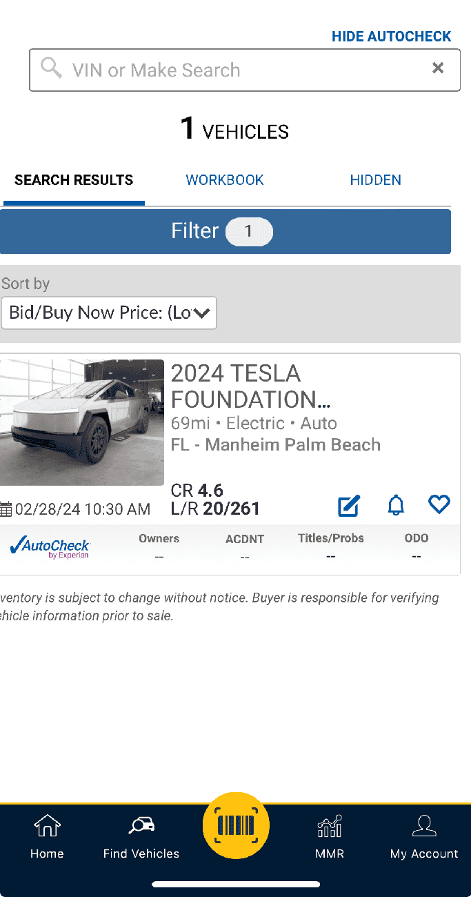 Tesla Cybertruck First Cybertruck at Manhiem wholesale auction IMG_5280