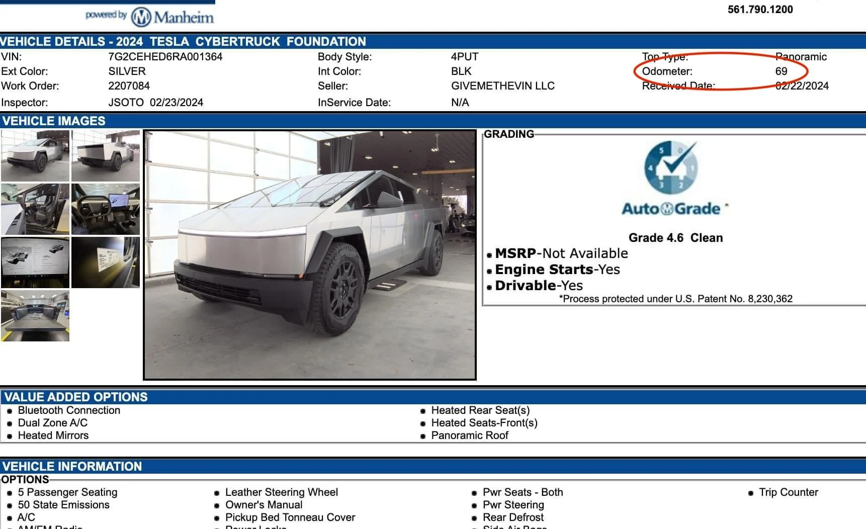 Tesla Cybertruck First Cybertruck at Manhiem wholesale auction IMG_5278