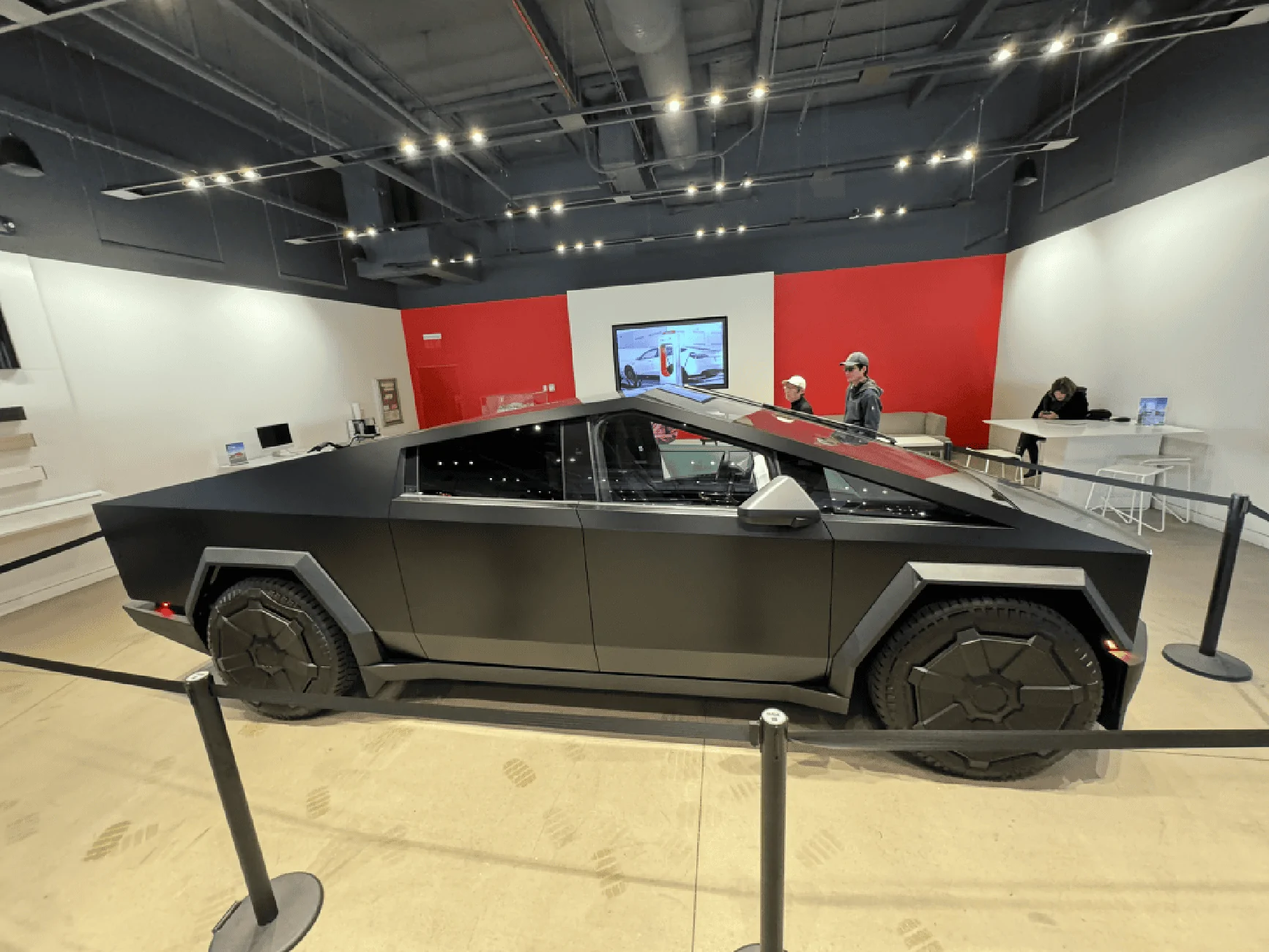 Tesla Cybertruck San Diego UTC Tesla store has Black Wrapped Cybertruck on display. WOW!!!! IMG_1049