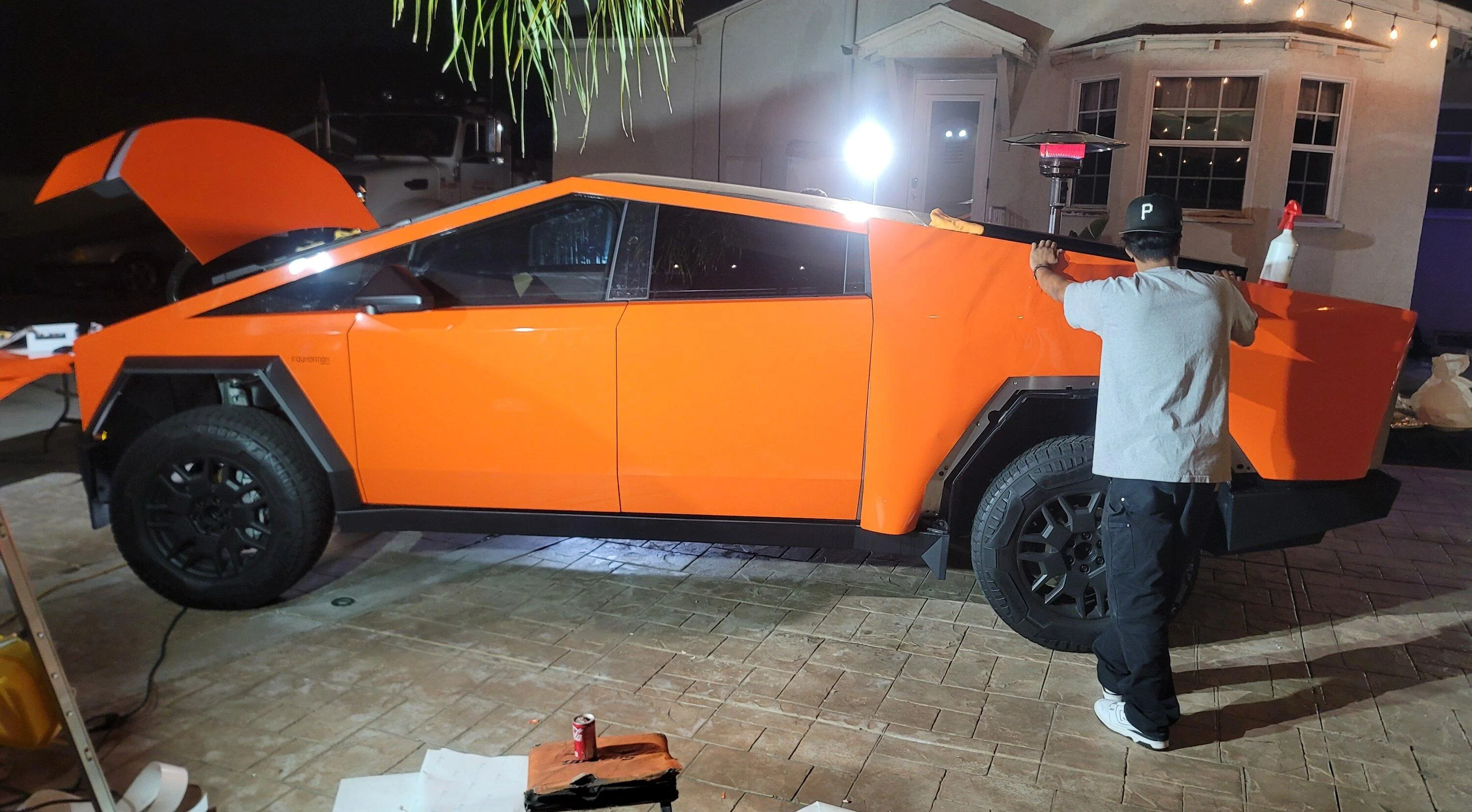 Tesla Cybertruck ORANGE Vinyl Wrap & PPF Cybertruck -- Photos & Videos GHcEdyCX0AAv-3P
