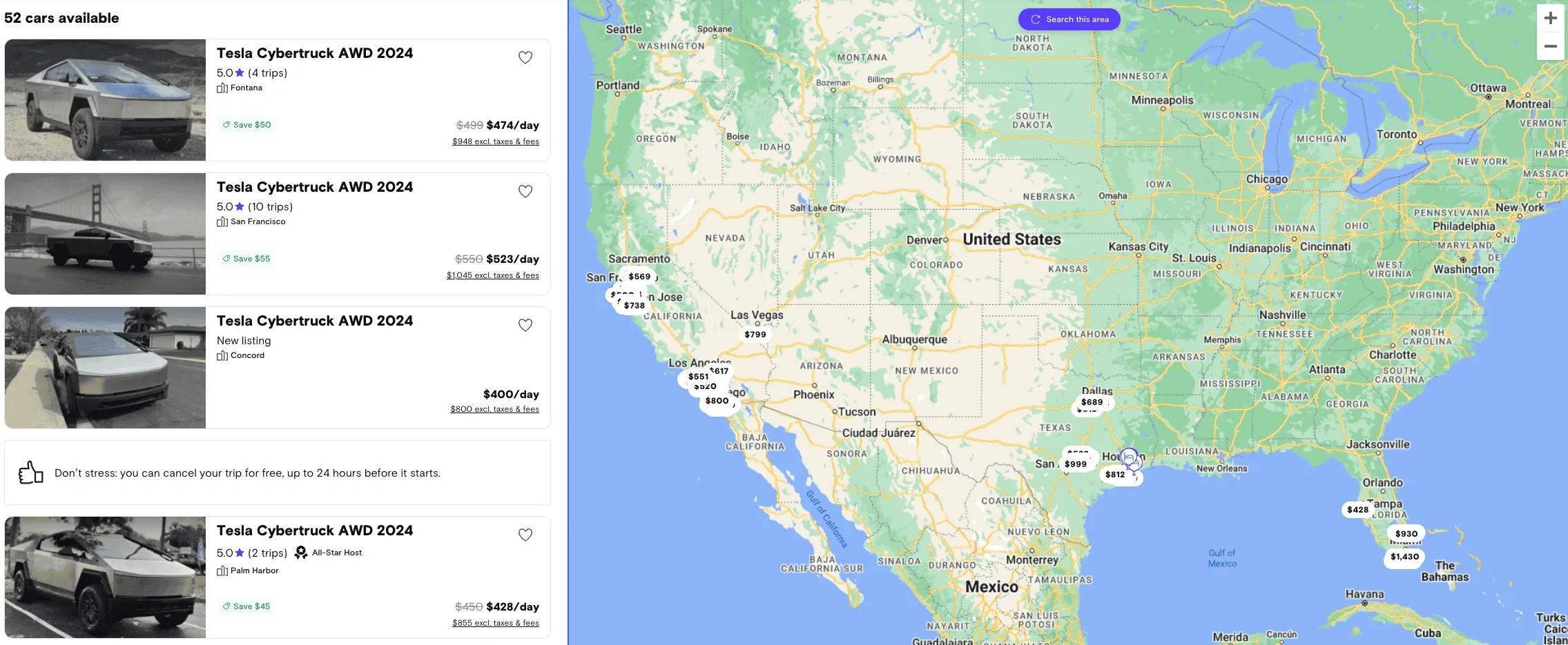 Tesla Cybertruck Interesting way to map deliveries - by Turo rentals 1709150899823
