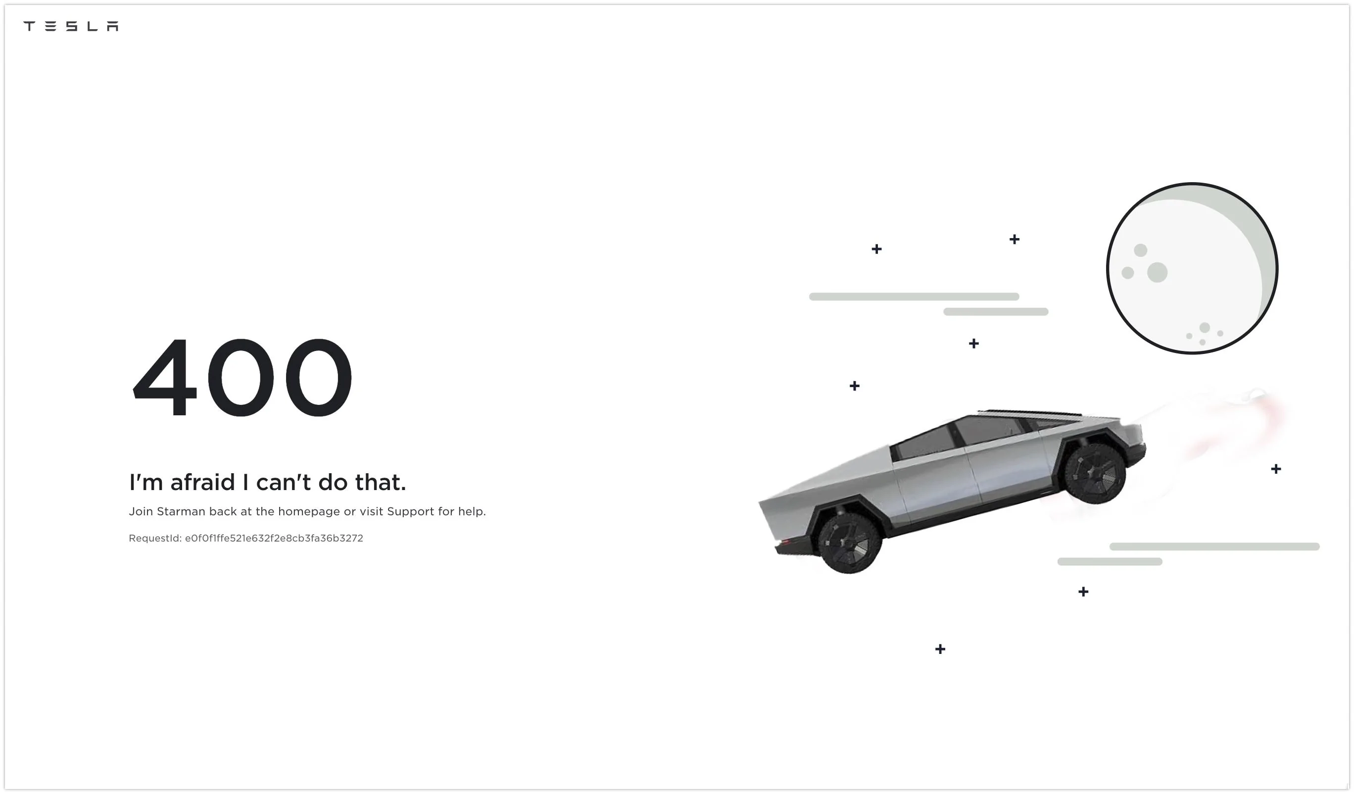 Tesla Cybertruck Tesla Account Error! I'm afraid I can't do that. | Tesla 2024-02-29 14-55-16