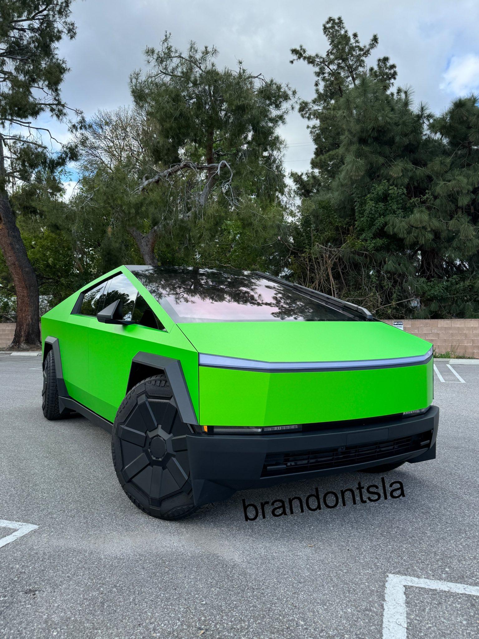 Hexis Matte Wasabi Green Cybertruck Wrap 3.jpeg
