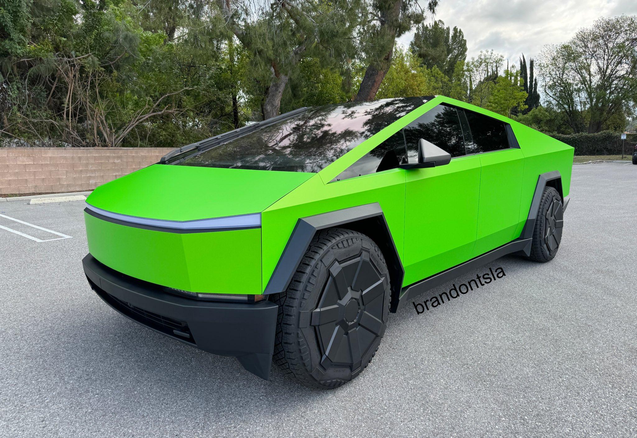 Hexis Matte Wasabi Green Cybertruck Wrap 2.jpeg