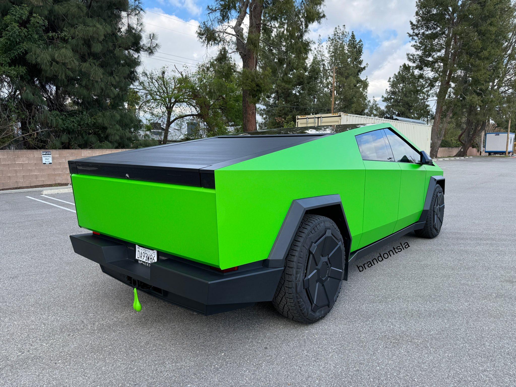 Hexis Matte Wasabi Green Cybertruck Wrap 1.jpeg