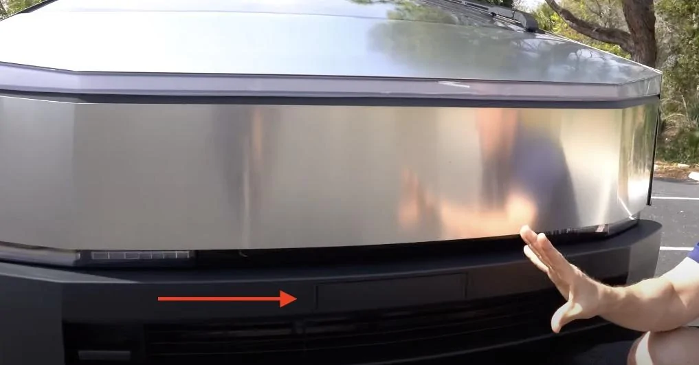 Tesla Cybertruck What's behind this front bumper panel? bumper