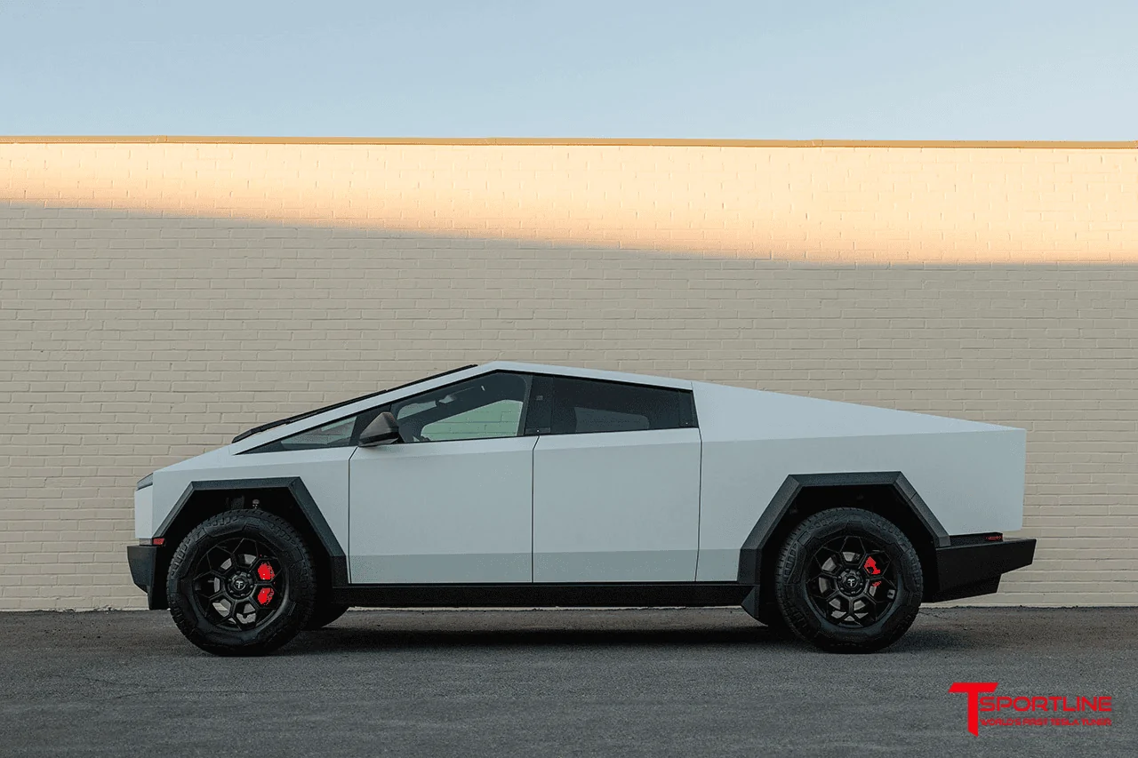Tesla Cybertruck My Cybertruck in matte blue wrap + TSportline 20" CT7 Wheels + Painted Brake Calipers 1709319890393