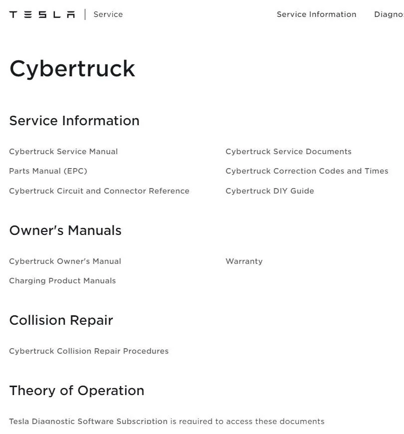 Tesla Cybertruck Cybertruck owners manual, service manual & repair manual (links) 📒 fmZxvao