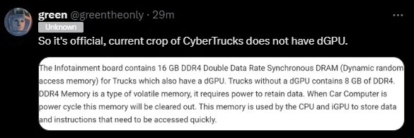 Tesla Cybertruck Rumor: No Steam gaming capability for Cybertruck currently Q0cqL0s