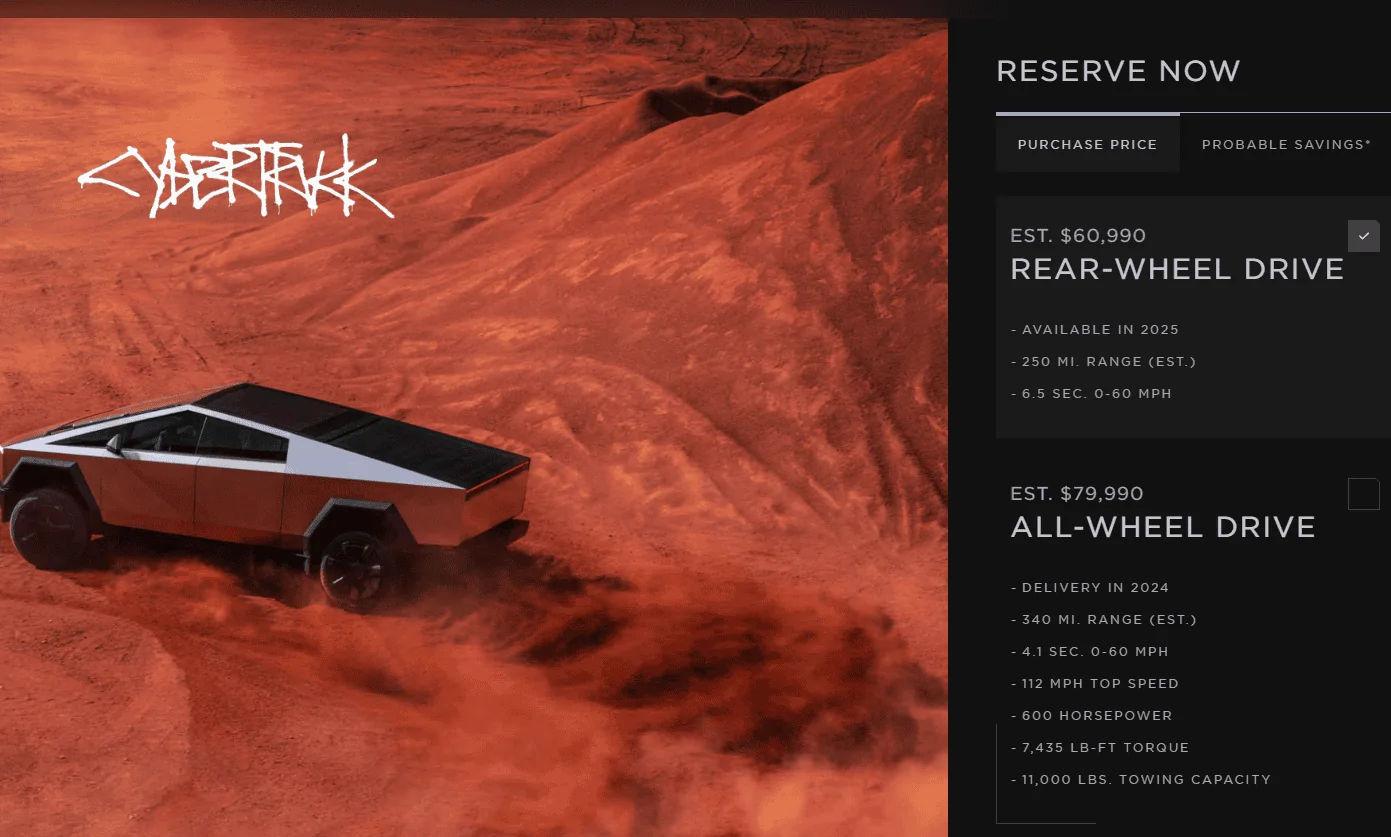Tesla Cybertruck Non foundation series ordering, timeline and deliveries 1709344456487