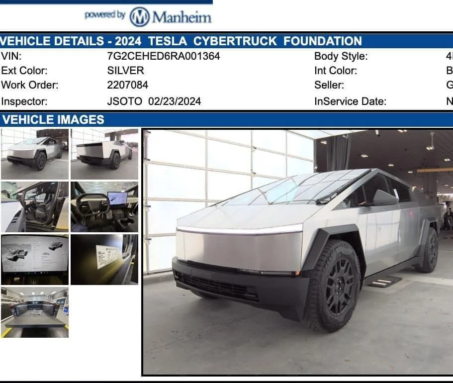 Tesla Cybertruck Porsche dealer now re-flipping Manheim auction Cybertruck for $289K! GHwPc9HXoAA1sM4 (1)