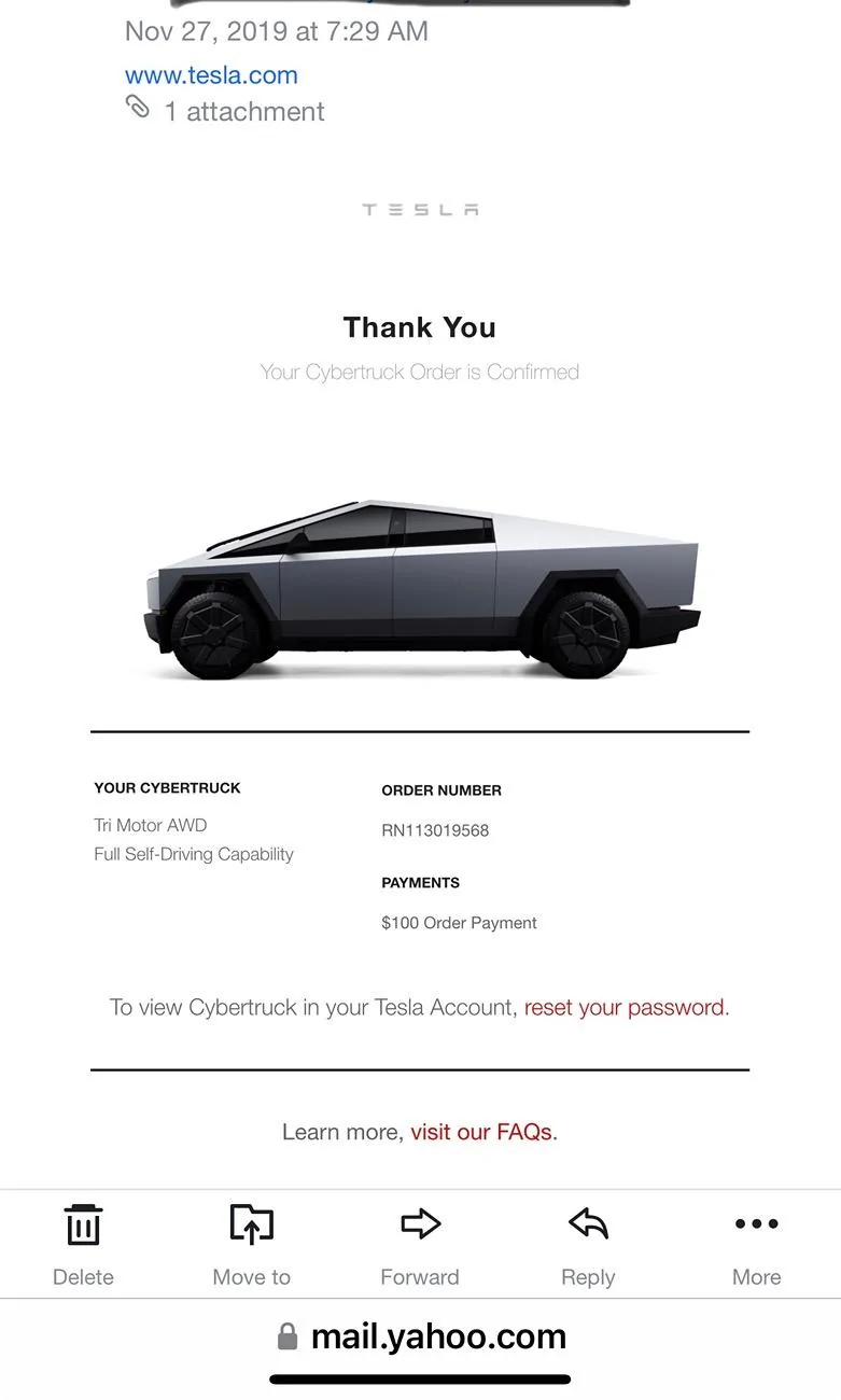 Tesla Cybertruck Should I call Tesla? Reserved Dec 2019 and haven't heard a thing since IMG_1839