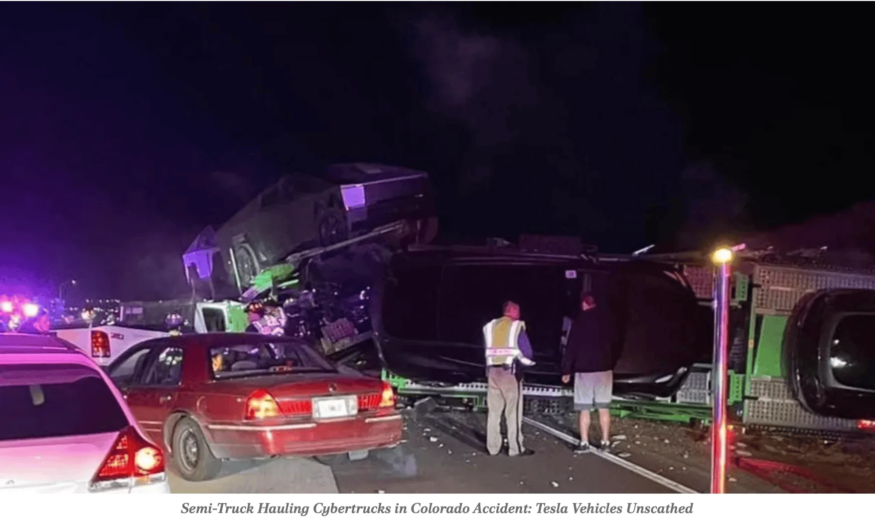 Tesla Cybertruck Cybertrucks on transport crashes in Colorado Springs Screenshot 2024-03-05 at 6.09.49 PM
