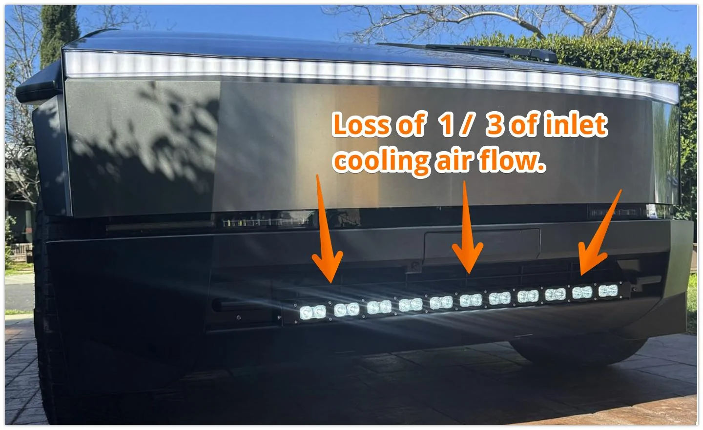 Tesla Cybertruck Bumper Light Bar by M&R Automotive installed on Cybertruck 🚥 loss of air flo