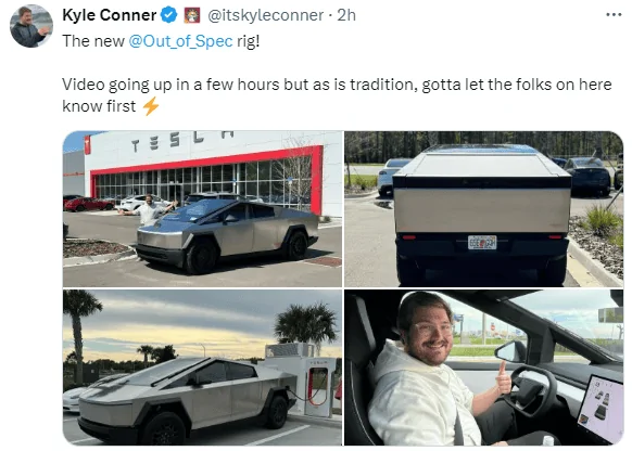 Tesla Cybertruck Range for AWD Cybertruck 200-250 miles after many real world tests zimage7620