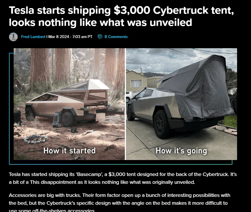 Tesla Cybertruck CyberTent (Basecamp Tent) First Review ⛺︎ [Updated w/ Awning Photos] 1709913710189