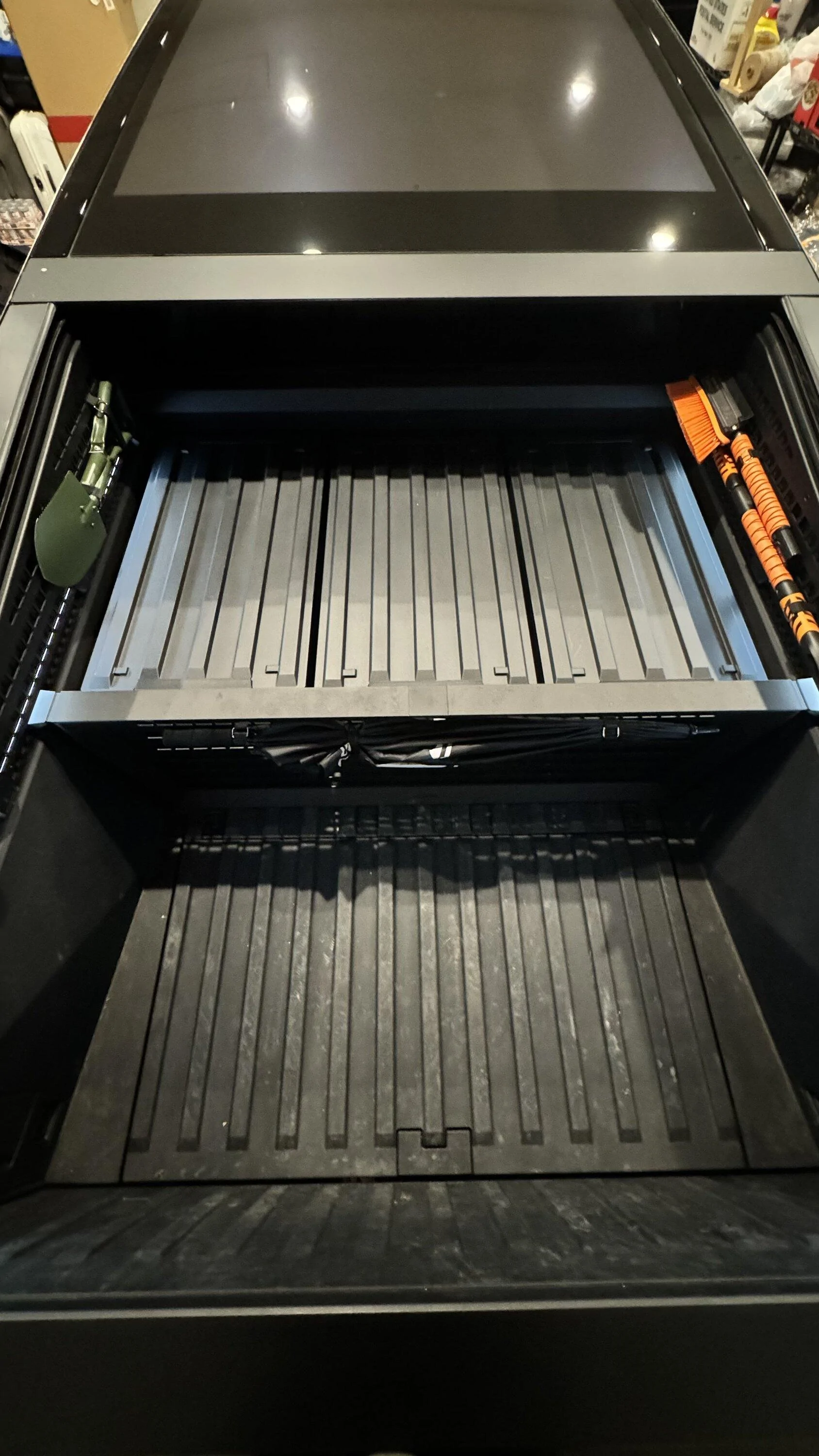 Tesla Cybertruck Vault Cargo Bins - First Installed Photos Cybertruck Vault Cargo Bins Installed Photos 2