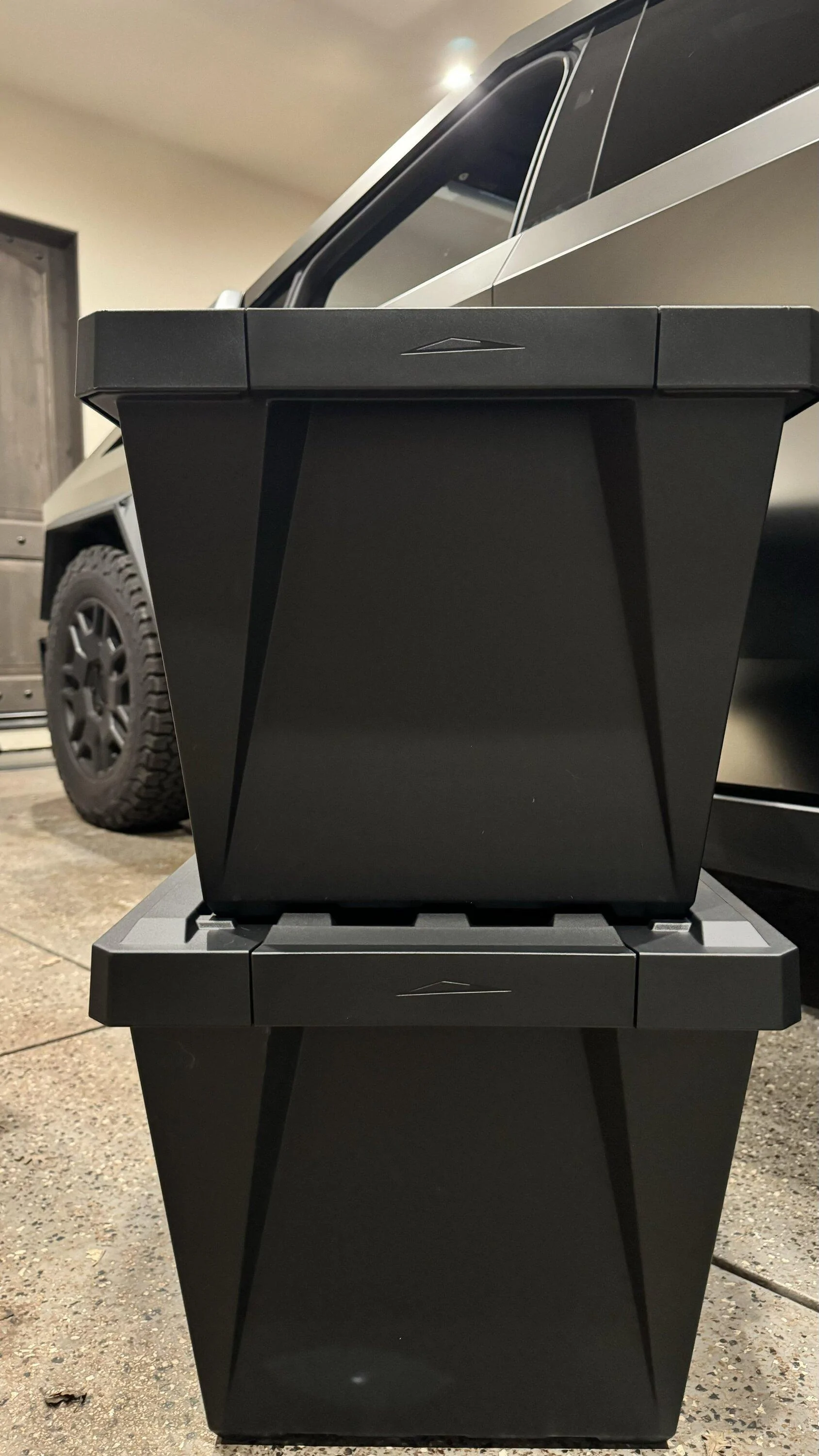 Tesla Cybertruck Vault Cargo Bins - First Installed Photos Cybertruck Vault Cargo Bins Installed Photos 1