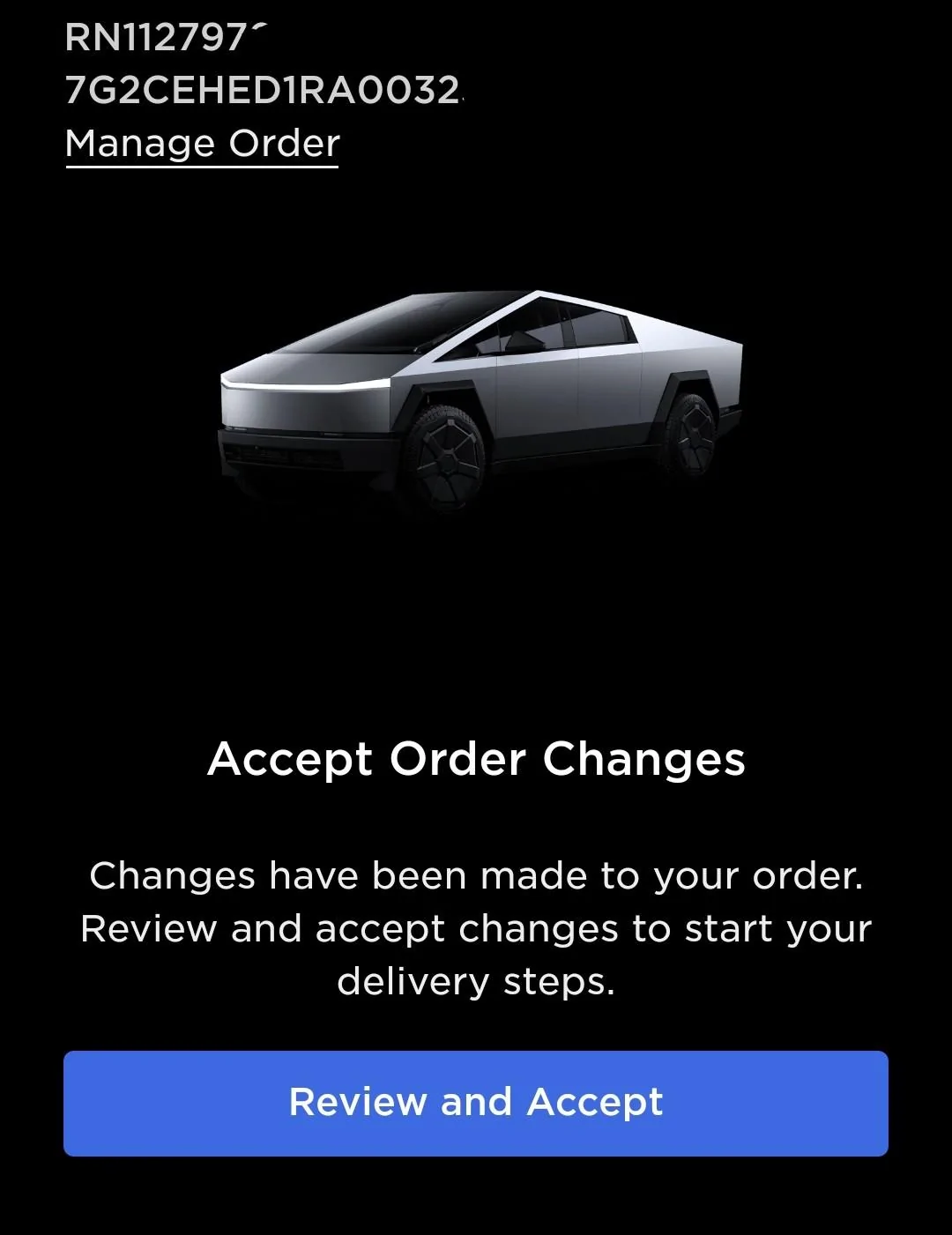 Tesla Cybertruck Florida Miami VIN allocated order 12/29, delivery 3/23 Screenshot_20240309_112058_Tesla~2
