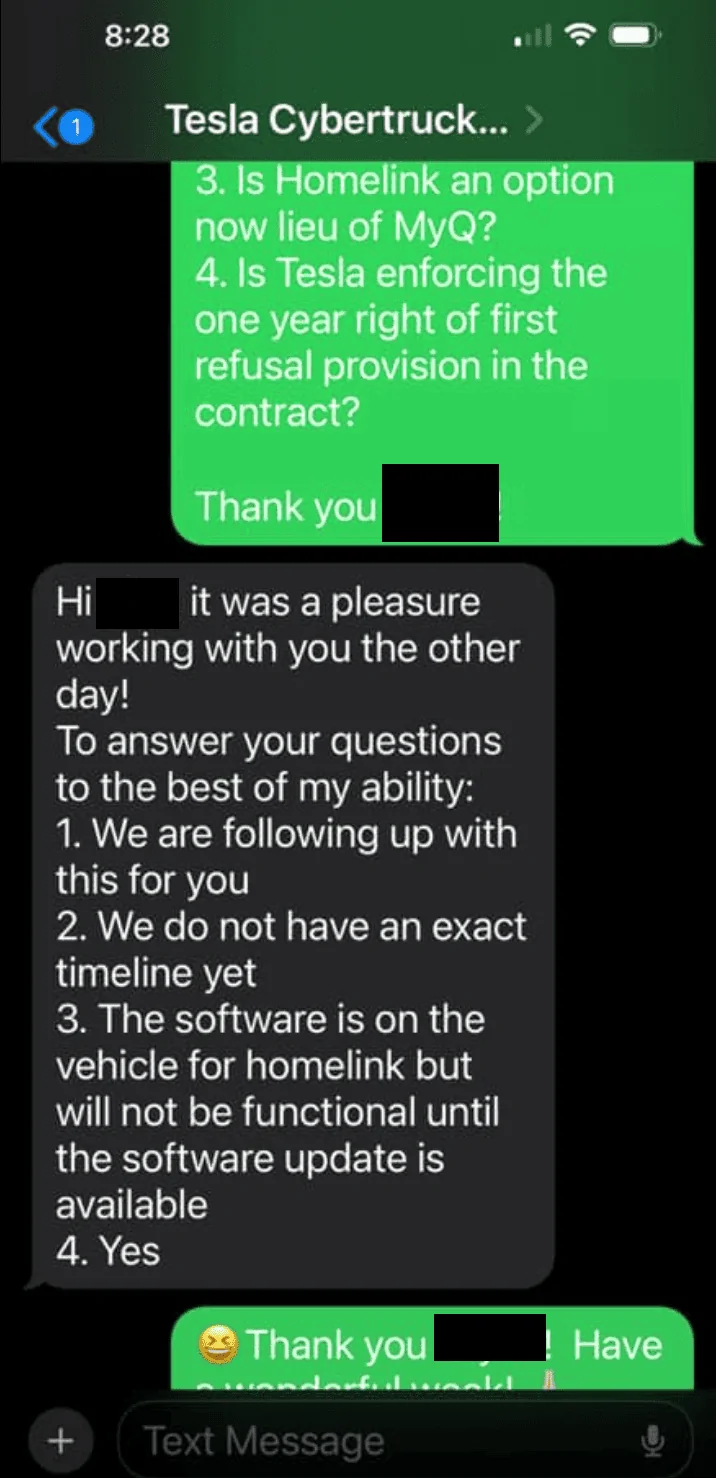 Tesla Cybertruck Rumor: Homelink to be activated in future OTA software update (found on Facebook post) Screenshot 2024-03-09 at 1.07.19 PM