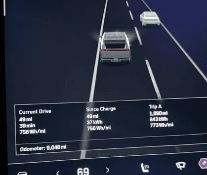 Tesla Cybertruck Range for AWD Cybertruck 200-250 miles after many real world tests zimage7640