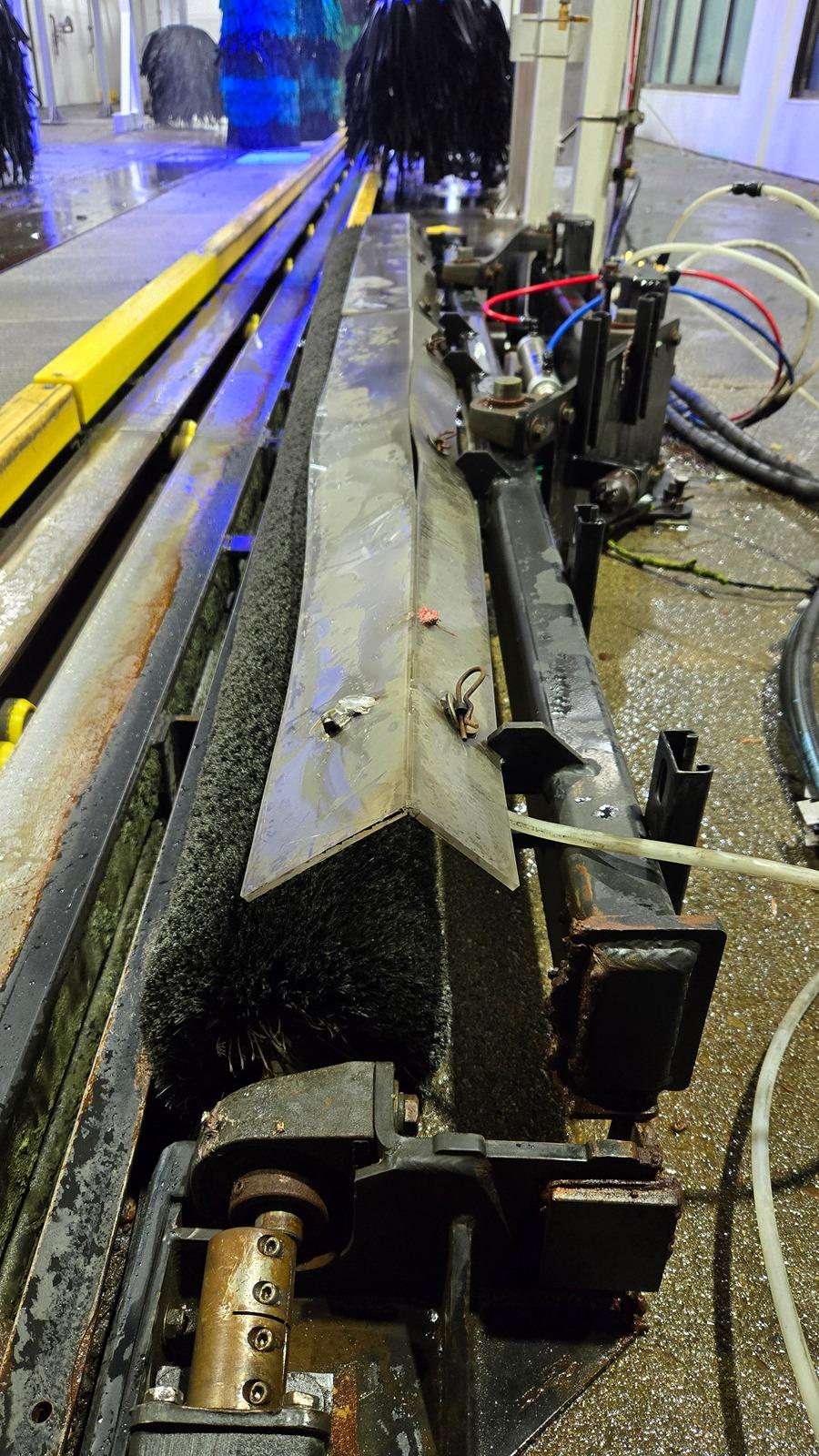 Tesla Cybertruck Quick Quack car wash track popped my tire! 20240311_194146