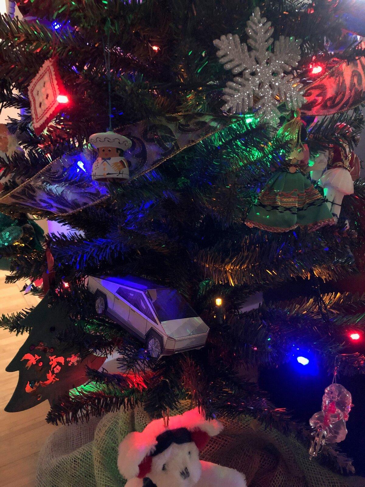 Tesla Cybertruck Happy Holidays Everyone Xmas