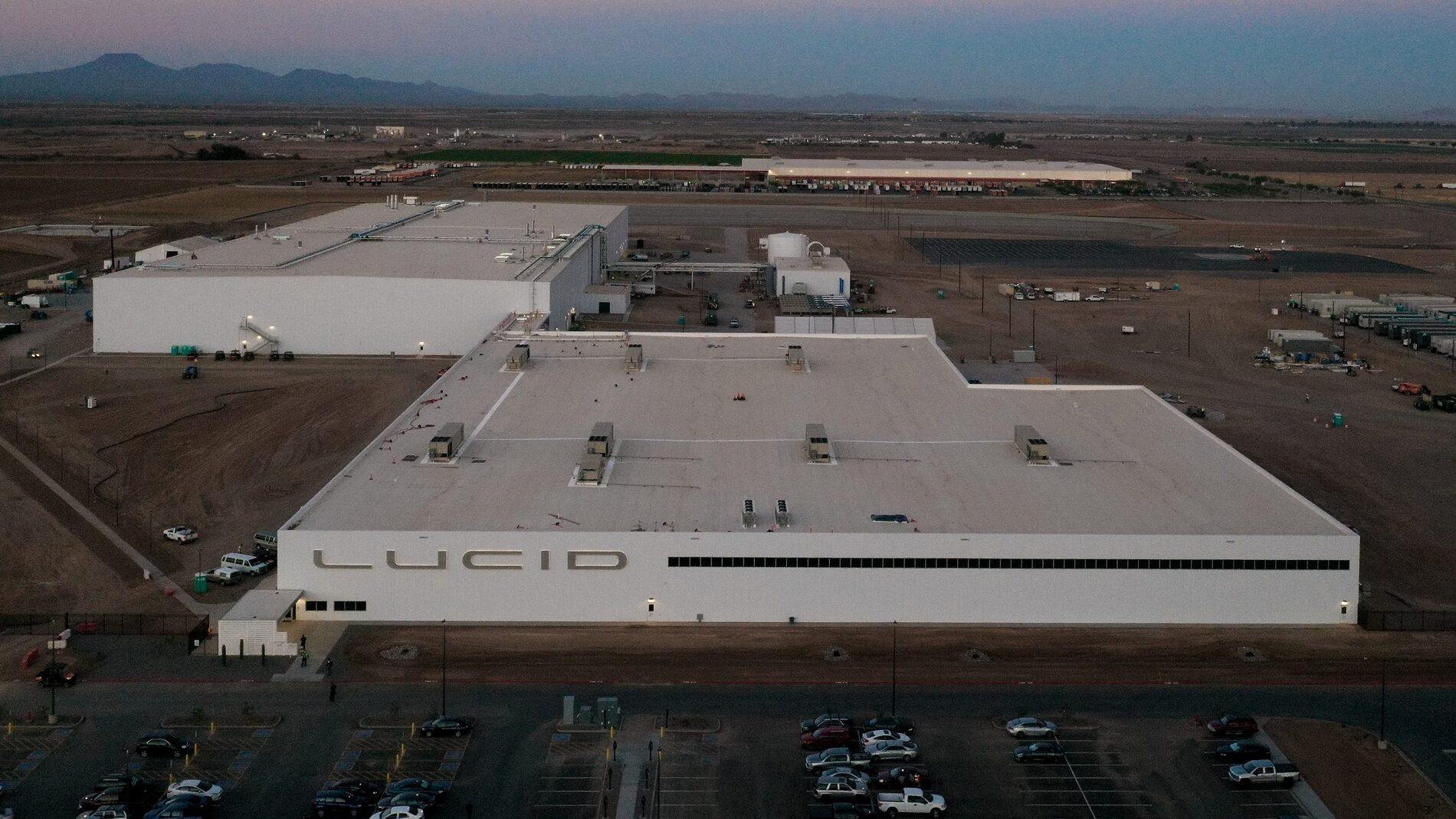 Tesla Cybertruck Lucid factory phase 1 complete Aerial_2